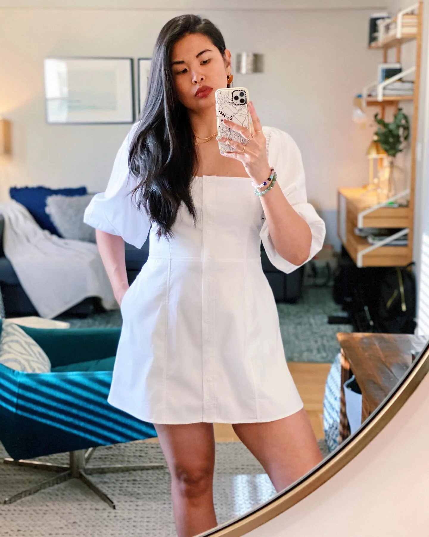 It&rsquo;s starting to get warm here in NY, so I&rsquo;m taking my new spring/summer clothes out for a spin in my living room!
.
The NY stay-at-home order was just extended til May 15, so instead of letting this beautiful dress stay hidden in my clos
