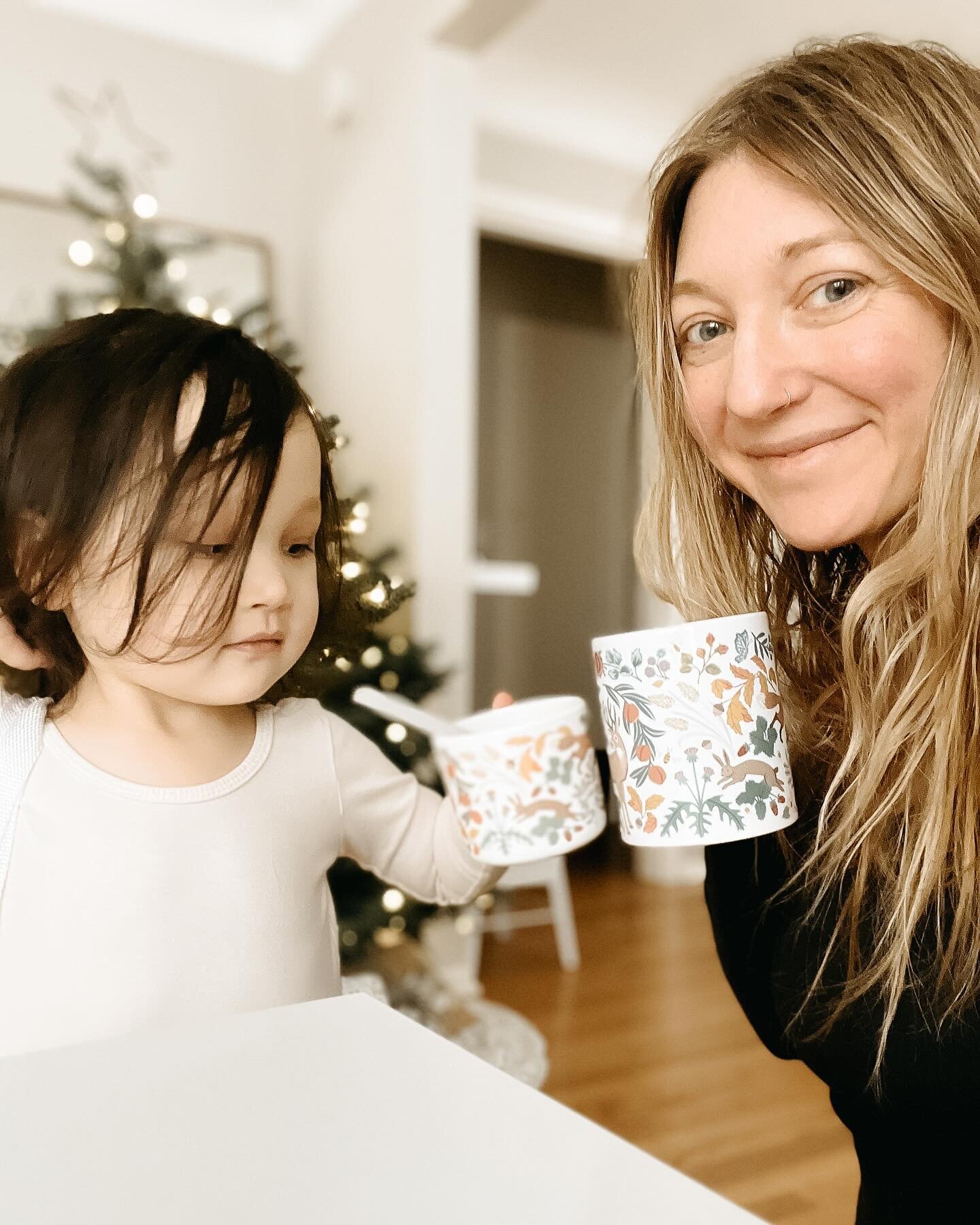 Spent our morning sipping mugs with &ldquo;fancy&rdquo; ginger ale drinks and putting ornaments on the tree and also not brushing our hair obviously.