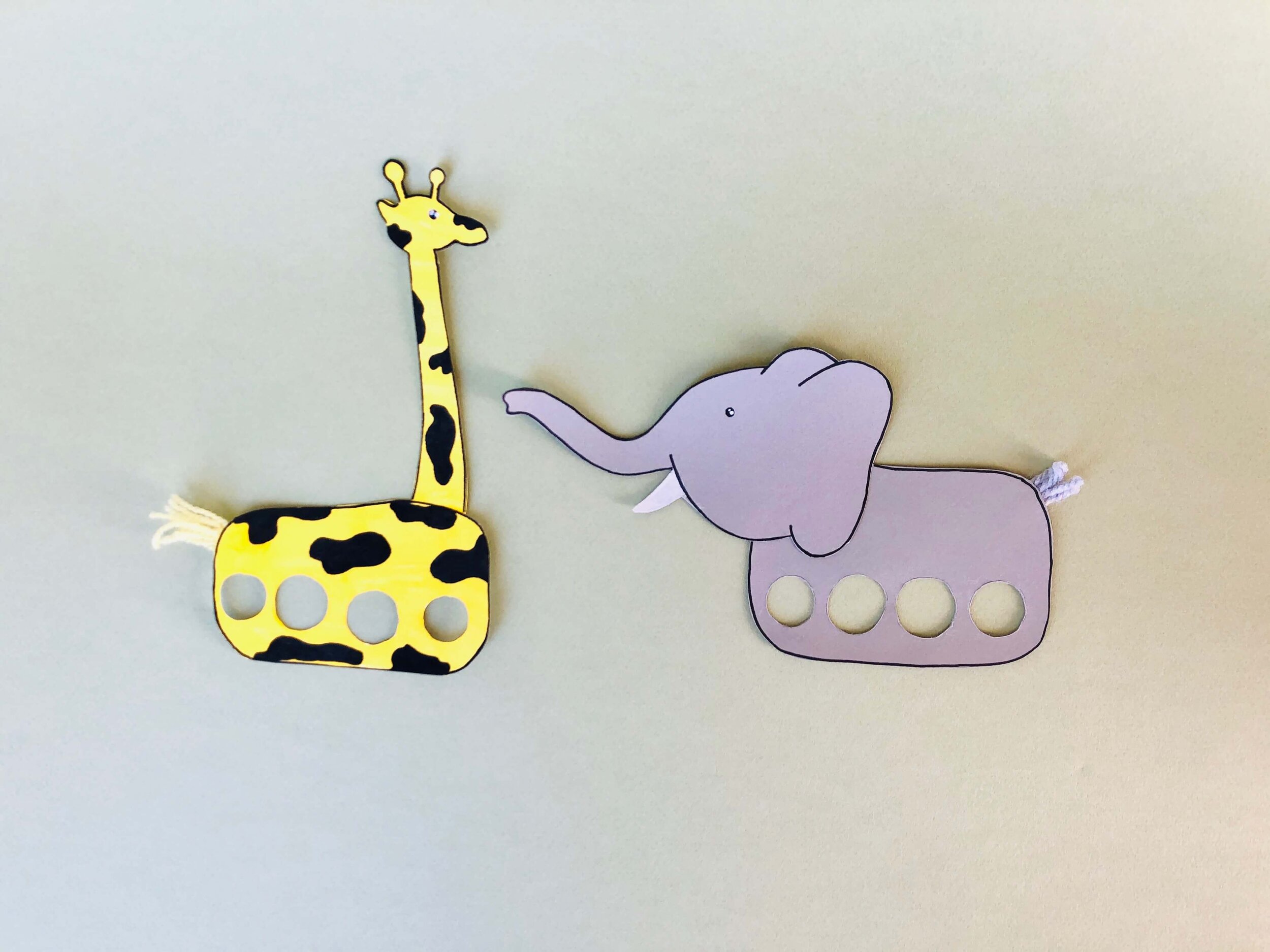 DIY ANIMAL MOTIF HAND PUPPETS “GIRAFFE“ AND “ELEPHANT“ FOR KIDS — caactus  care