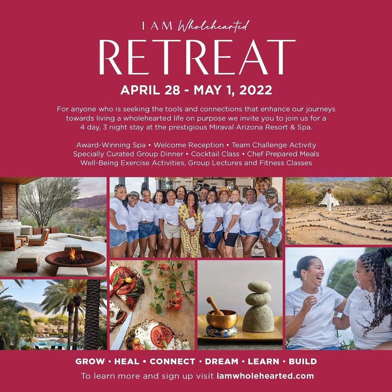 We are so excited to invite you to our @iamwholehearted Retreat, April 28 - May 1st, 2022 at beautiful @miravalarizona 🎉
🎟 Packages are available for purchase now! Link in bio ❤️

⁠
⁠
⁠
⁠
⁠
⁠
⁠
#IAmWholehearted #wholehearted #healingjourney #IAmWho