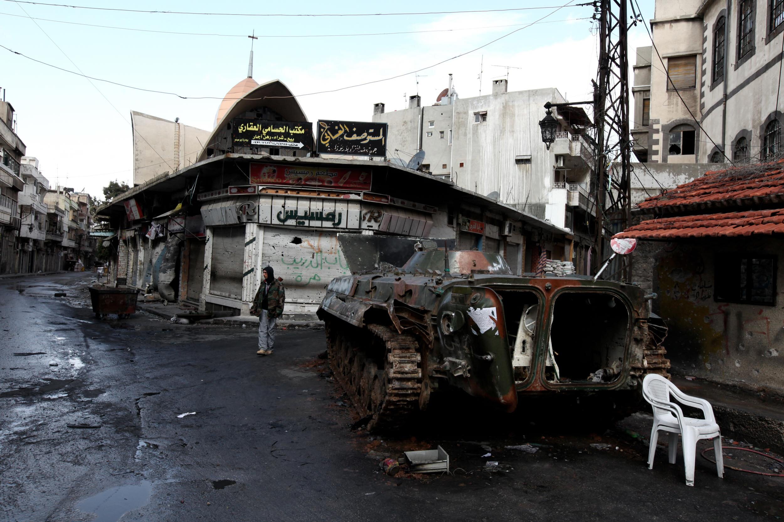  Free Syrian Army checkpoint, Old city, Homs, Feb 08/2012.  