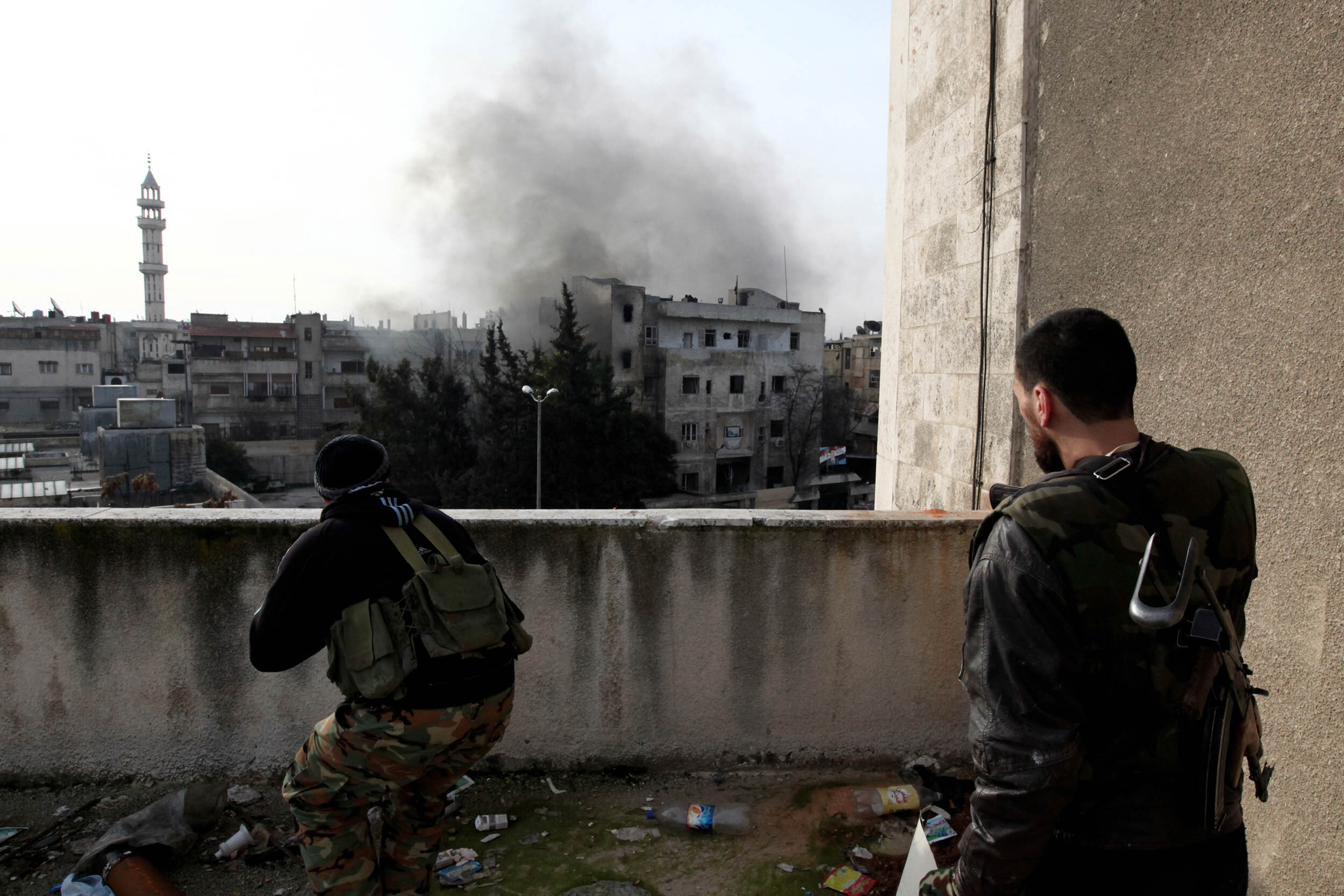  FSA attack of the Intelligence services’ building of Bayada, Homs, Feb 06/2012.  