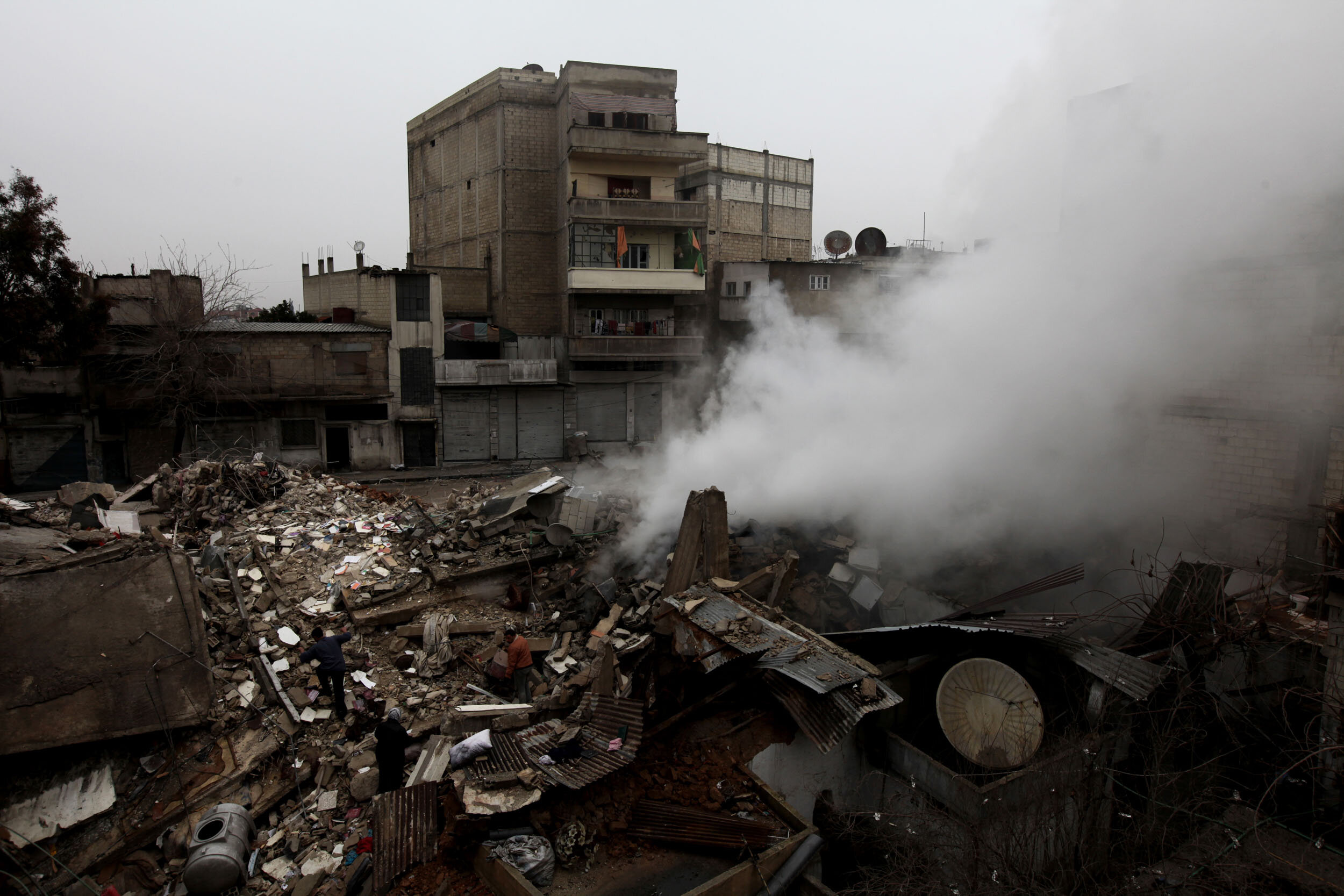  Building destroyed as a result of government shelling, Bab Tedmor, Homs, Jan 26/2012. 