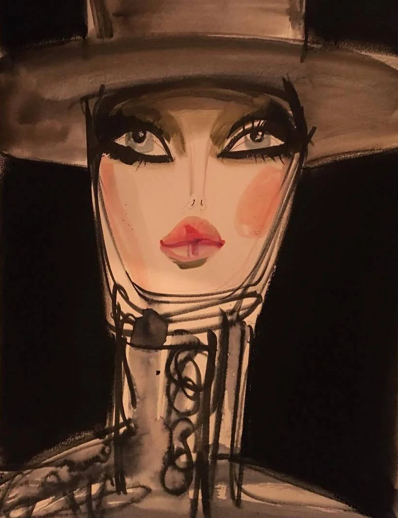 marcjacobs:

 Rianne Van Rompaey in Marc Jacobs Fall ‘18, illustrated by Astrid Vos 
