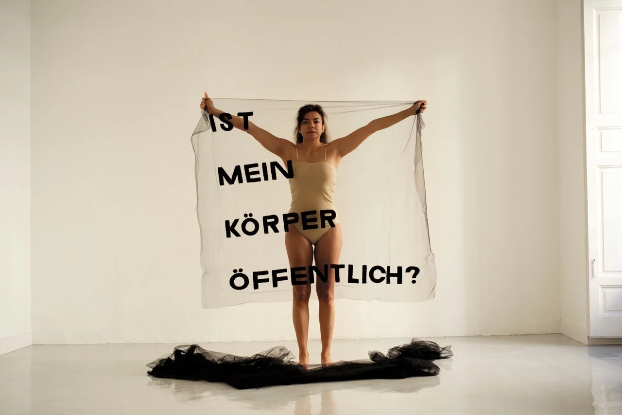 contemporary-art-blog:

Alicia Framis, “IS MY BODY PUBLIC? (German)”, 2018 Galería Juana de Aizpuru