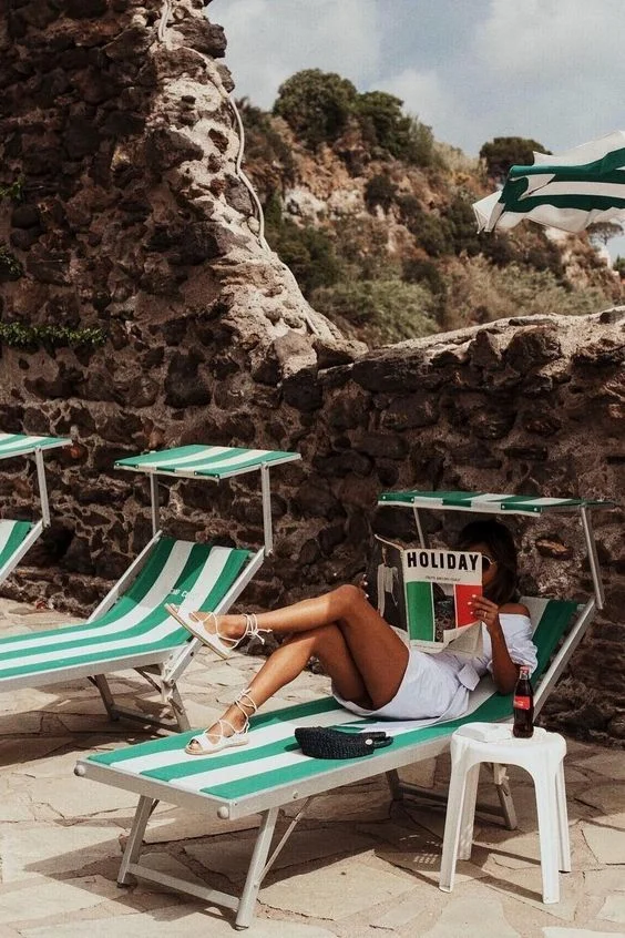 toryburch:

O is for Out of OfficeJulie Sariñana’s beach getaway is giving us serious wanderlust…Photograph via @sincerelyjules​