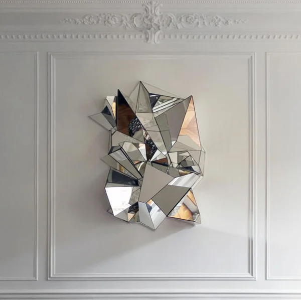 carolinedailyparis: MATHIAS KISS Froisse Mirror , 2012 Mirror, wooden base