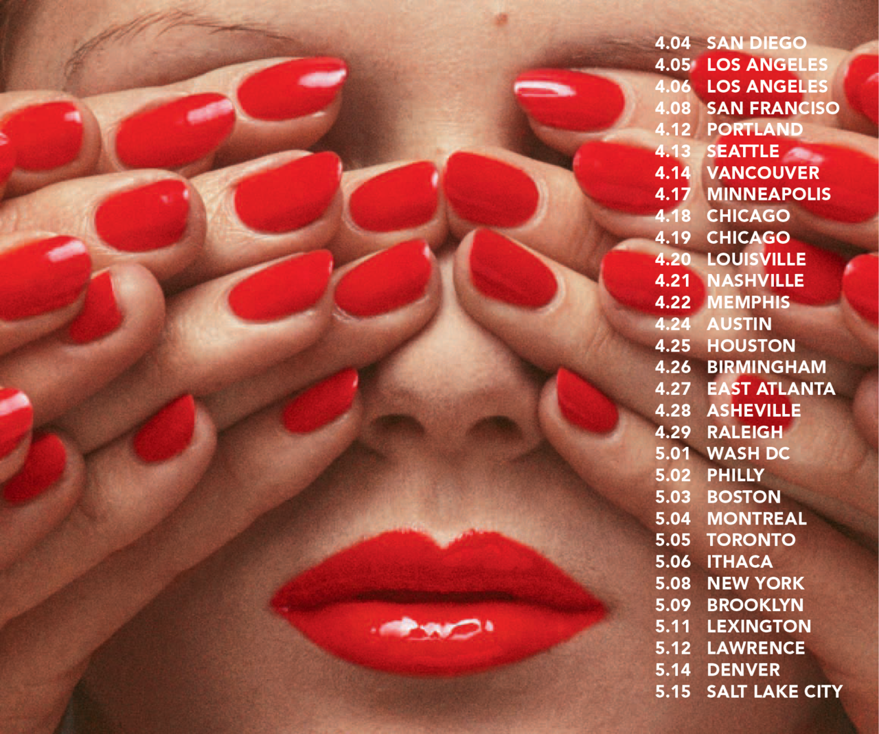 blouseband:

We’re about to drive 10,000 miles on a US tour with BEAR IN HEAVEN and DOLDRUMS. If you live in or near any of these cities, come hang out with us. Click here for tickets and details. HERE.