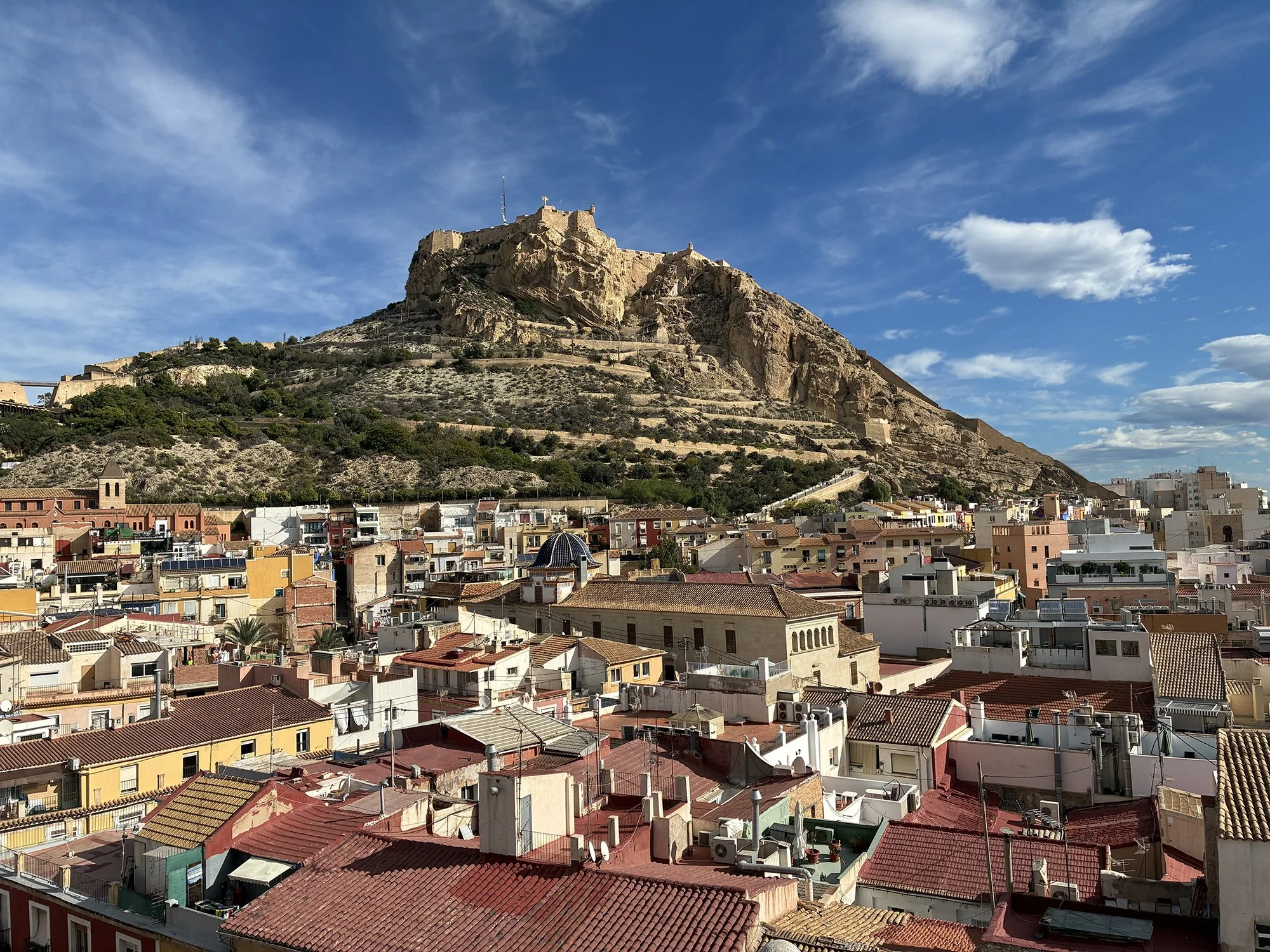 Alicante, Spain, showcasing the impressive Santa Catalina Castle overlooking the picturesque old town.