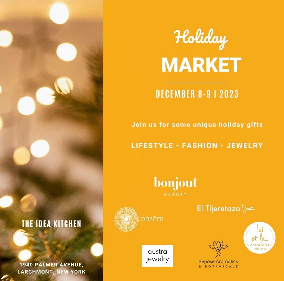 The holiday season is upon us!! Put a date in your  diary for a local pop up with beautiful handcrafted local goodies and #gifts 🎁 
@reposenewyork  will be @theideakitchen in @villageoflarchmont dec 8 &amp; 9 along with
 @onsem_ny
 @austra_jewelry
 