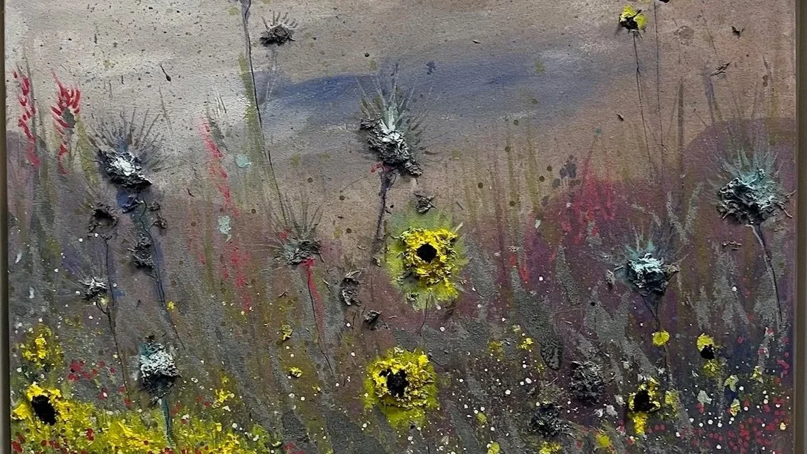 Texas Hill Country, oil on canvas with raw materials.  For more information and all sales of work please contact artist directly at
 (210) 884-8100. 