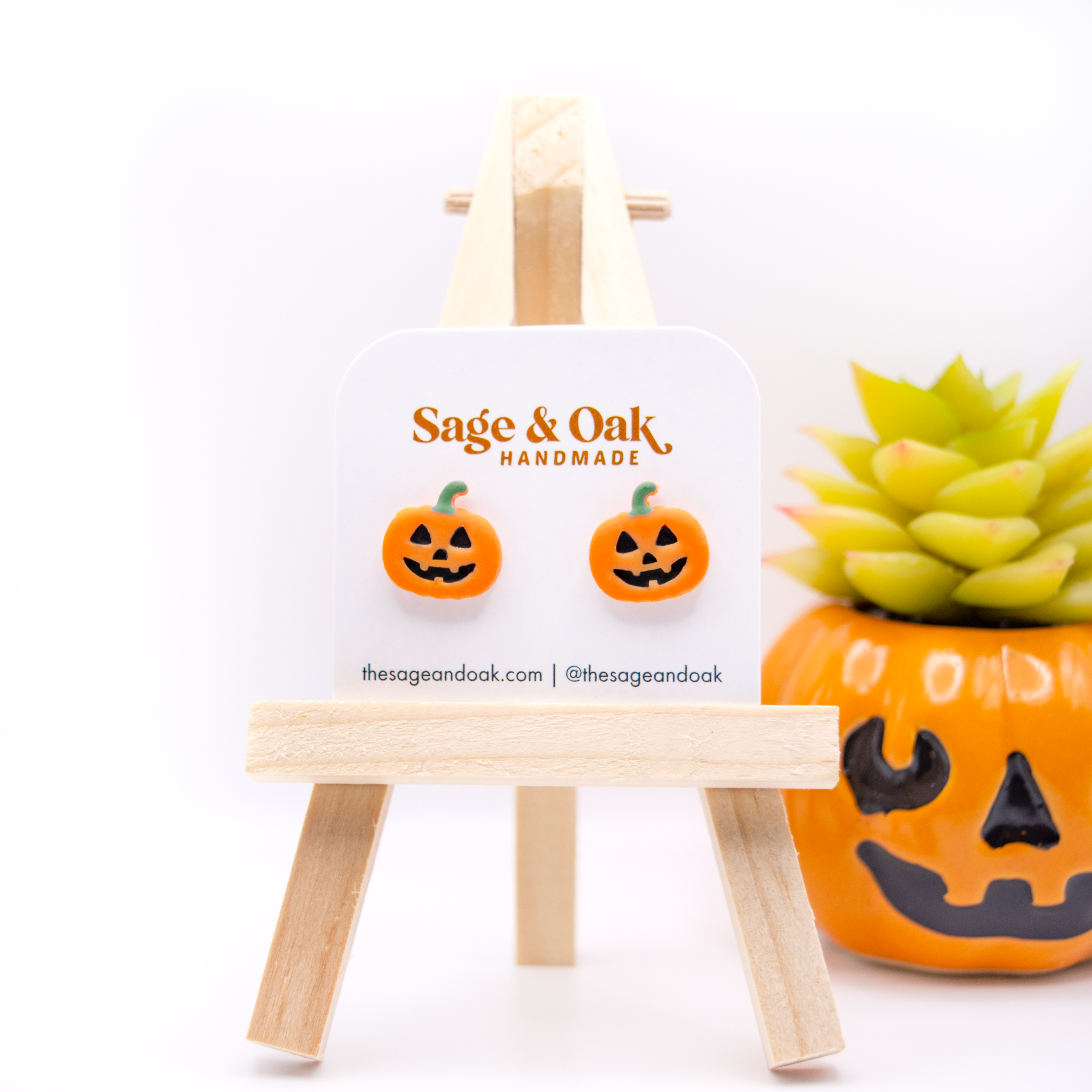 "Jack-o-Lantern" Stud Earrings