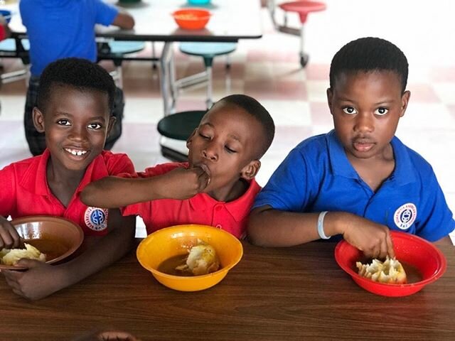 Learning takes a lot of brain power! SAS students receive a hot breakfast and lunch every day to make sure they can make every hour of learning count. #Ghana #Africa #learning #educationforall #SAS