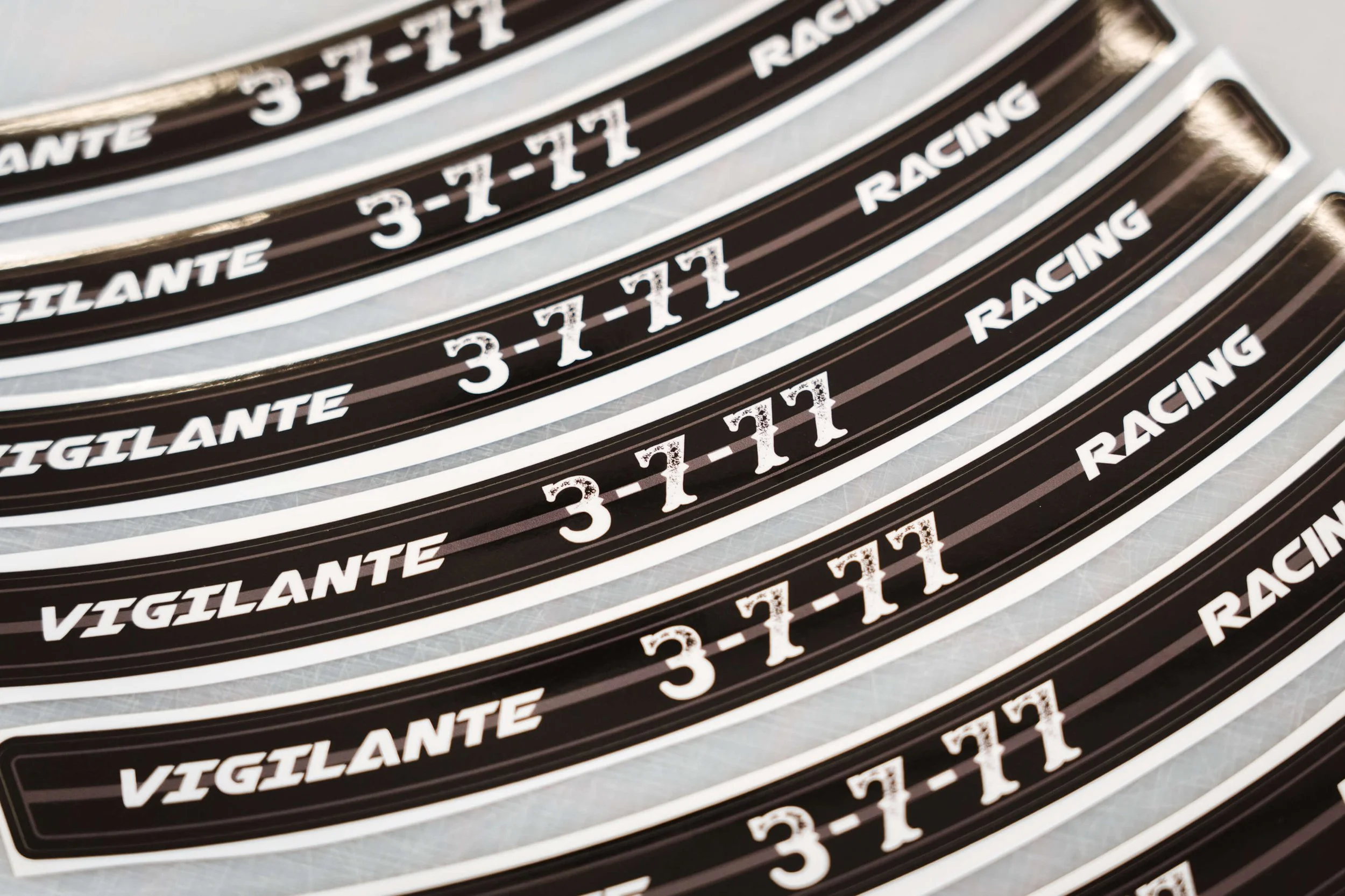Custom bike rim sticker with durable, high-impact branding.