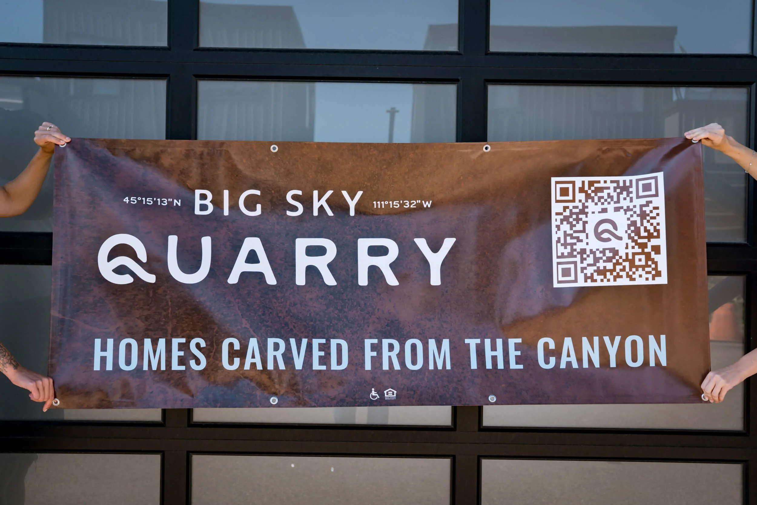 Sponsor banner with dark brown background for Big Sky Quarry