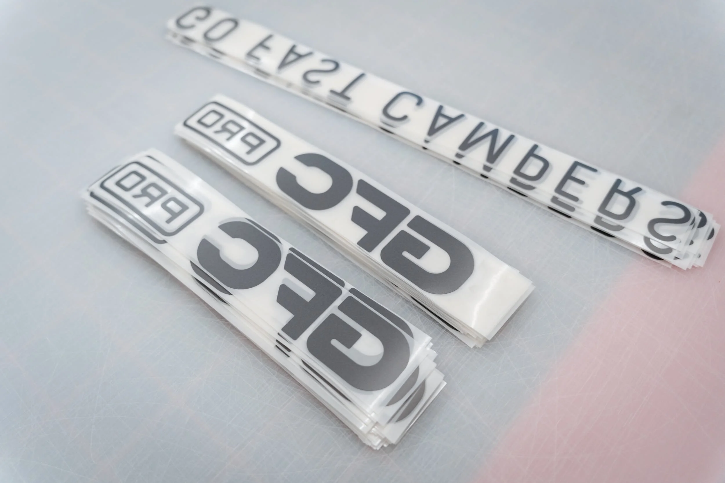 Custom Go Fast Campers decals designed for clean, professional brand application.
