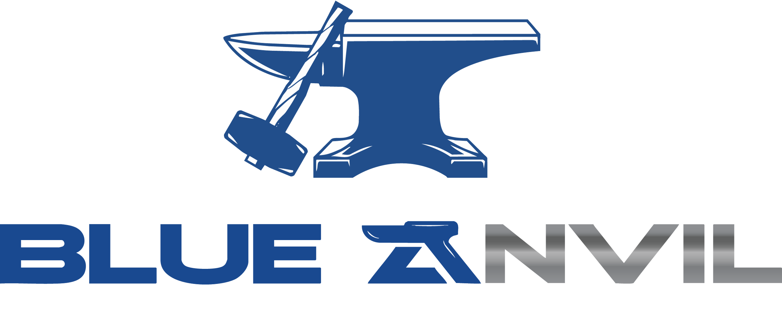 Blue Anvil logo, with the Anvil on top and the writting below