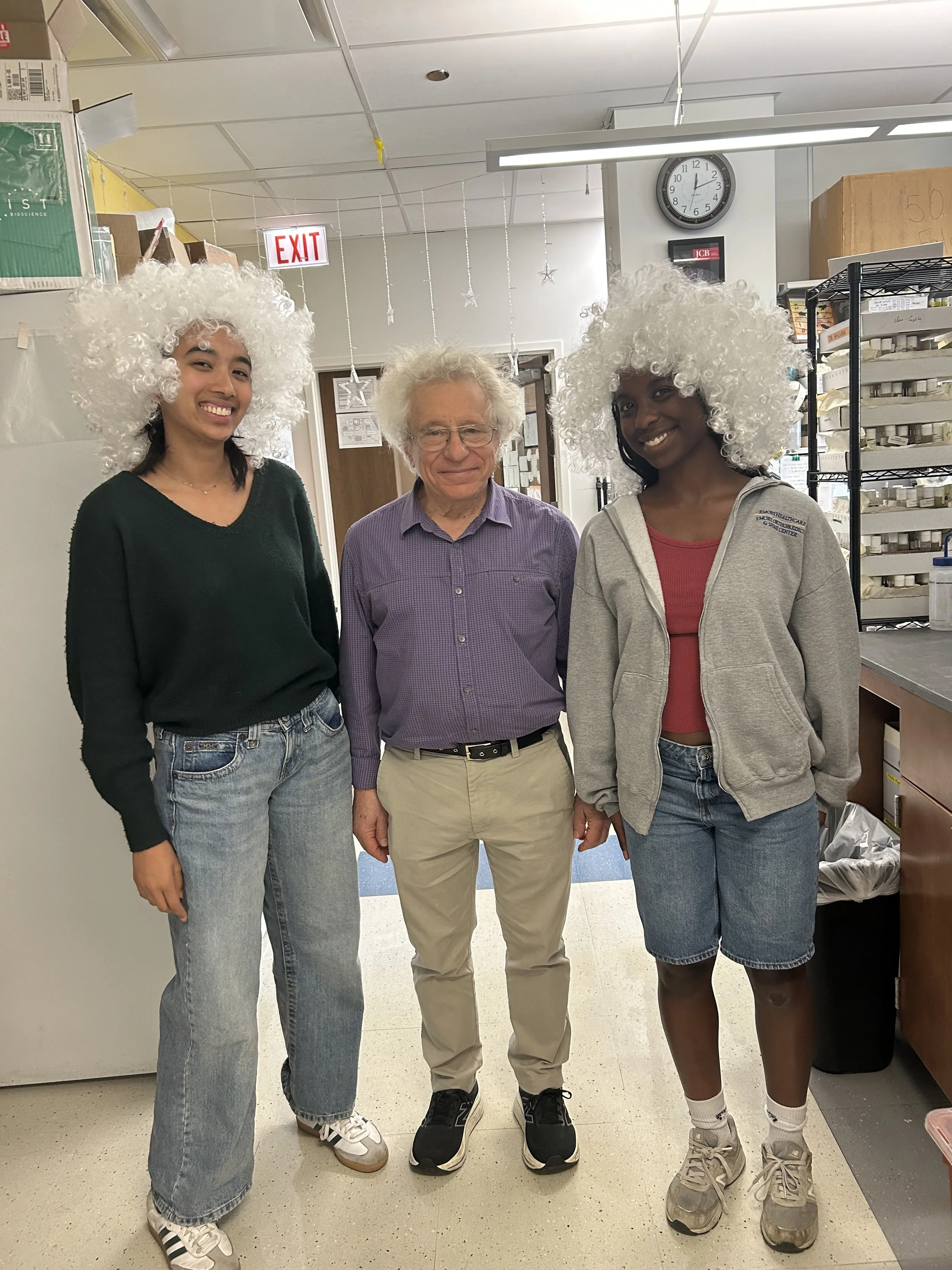 Volodya (middle)  with summer interns Naya (left) and Gabrielle (right
