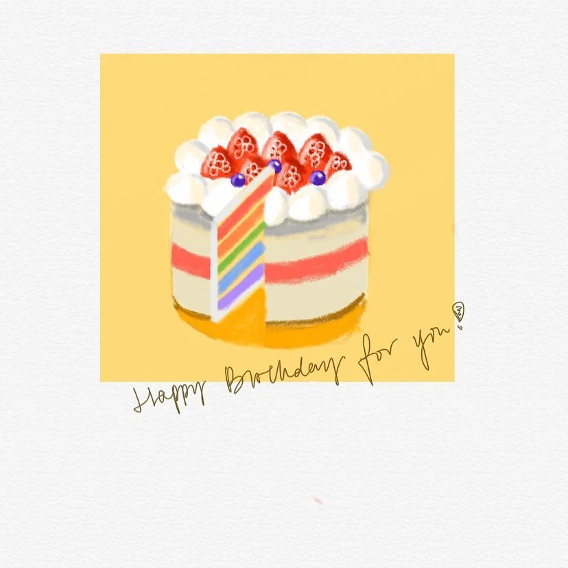 Birthday 🍰 #notesdrawing 希望生活永远是彩虹色