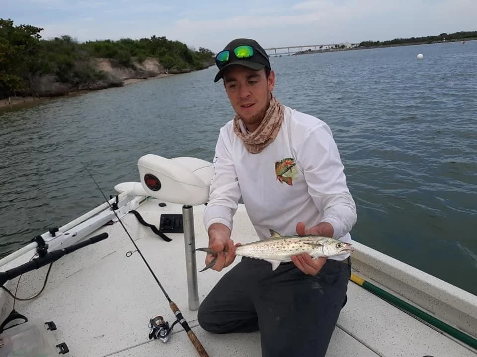Maine Fishing Guide Brandon Bichrest with Spanish Mackerel caught in Florida