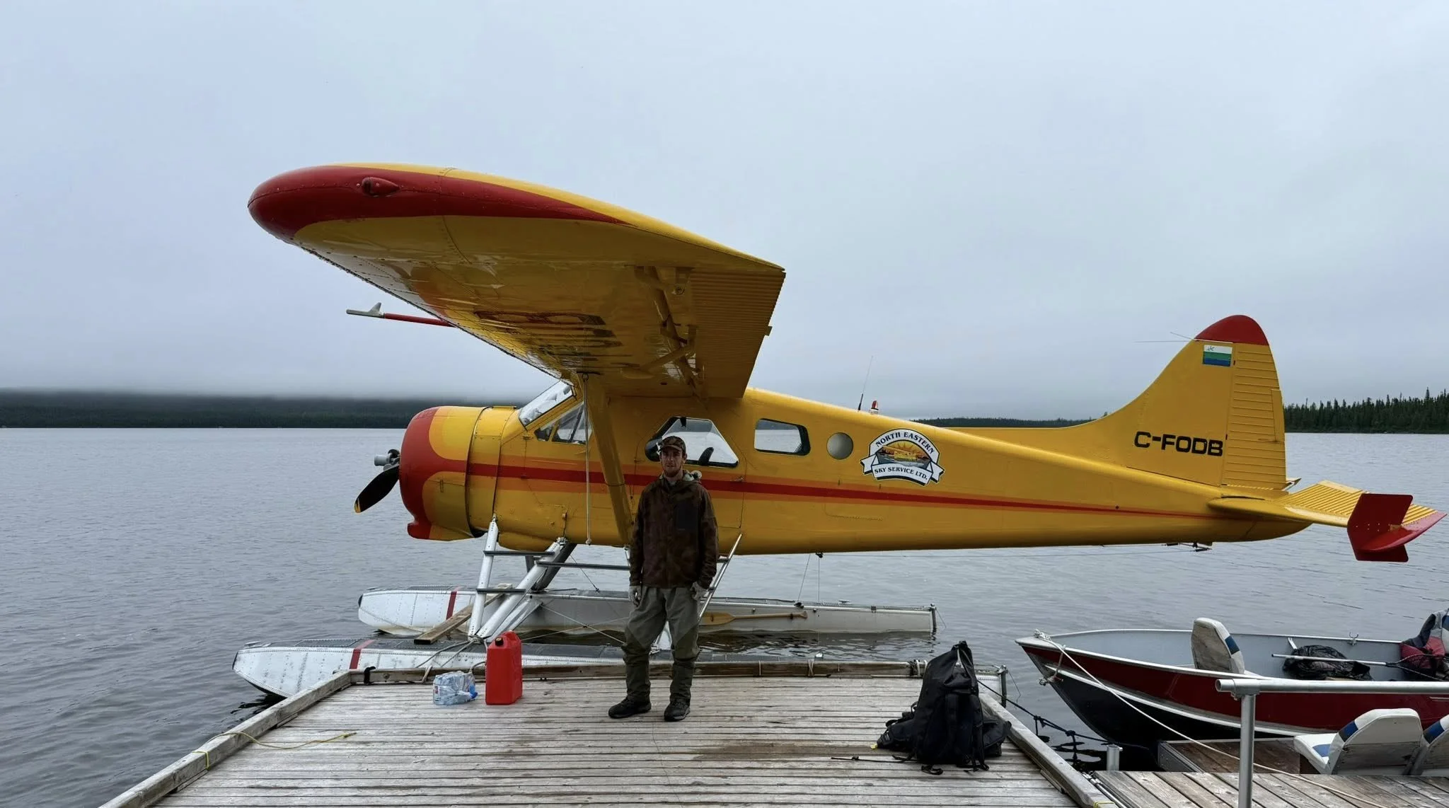 Maine Fishng Guide Brandon Bichrest, Bush plane in Labrador