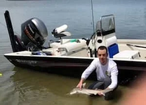 Maine Fishing Guide Brandon Bichrest with a Lemon shark Caught in Indian River Florida
