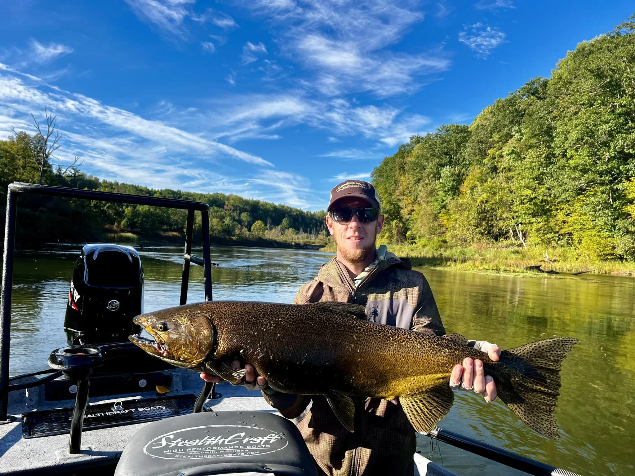 Maine Fishing Guide Brandon Bichrest with a King Salmon caught in Michigan Sept 2024