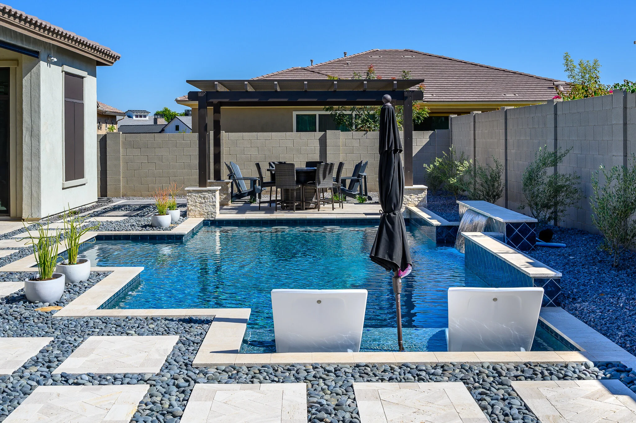 Pool Design Spotlight Bold, Beautiful Backyard Symmetry ??? Presidential