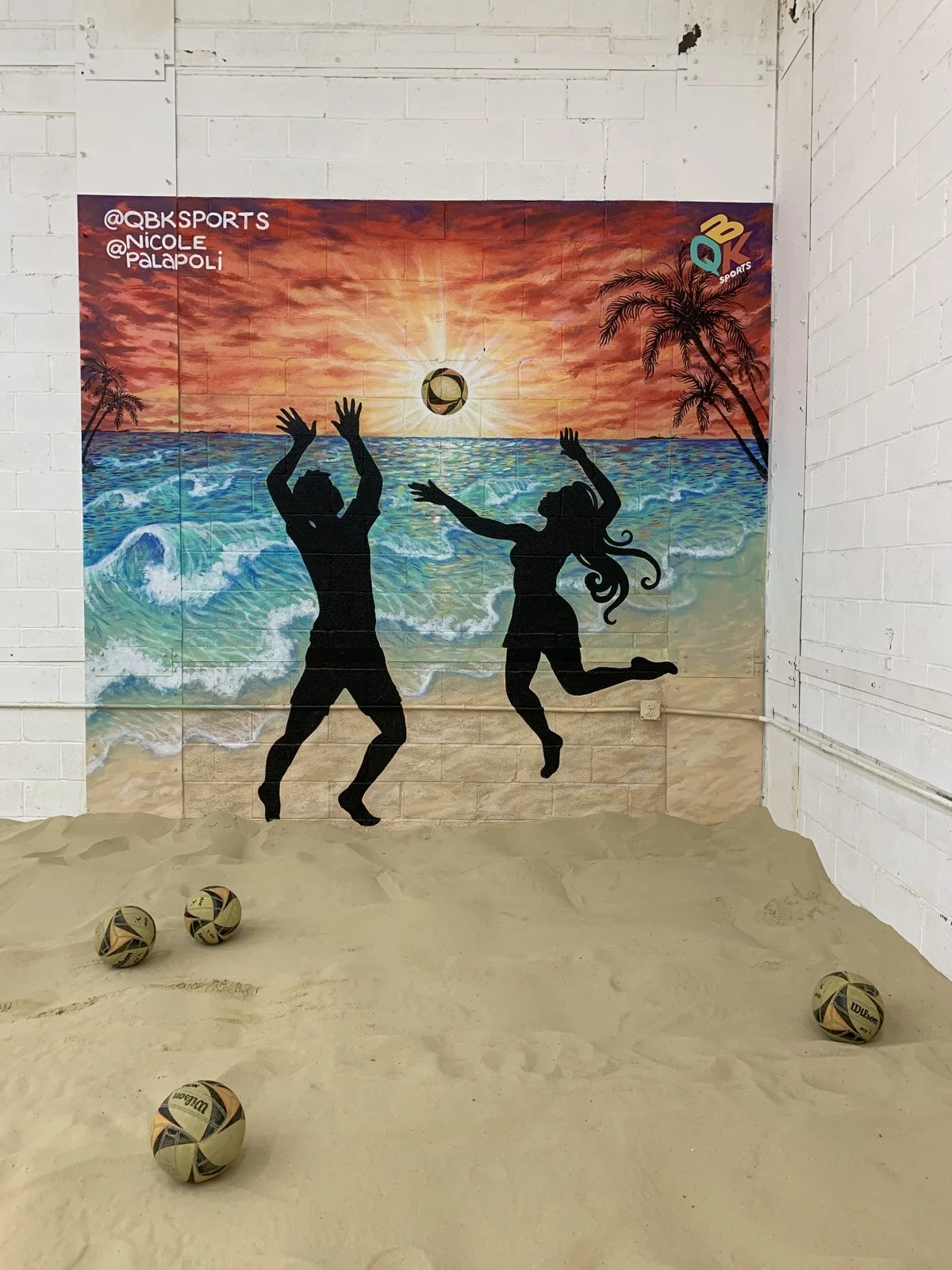 Mural by Nicole Palapoli: beach volleyball scene
