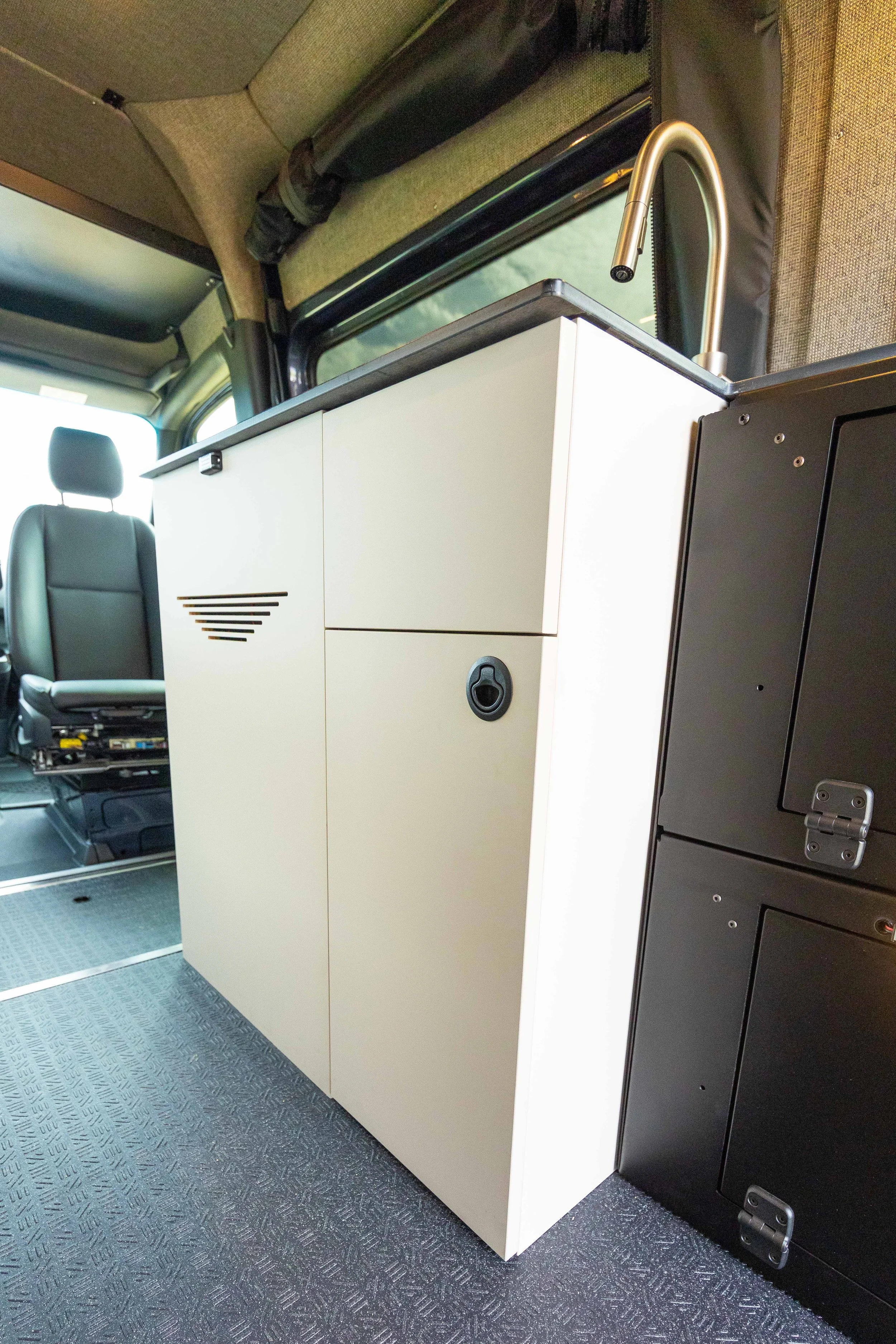 Custom cabinetry sprinter van