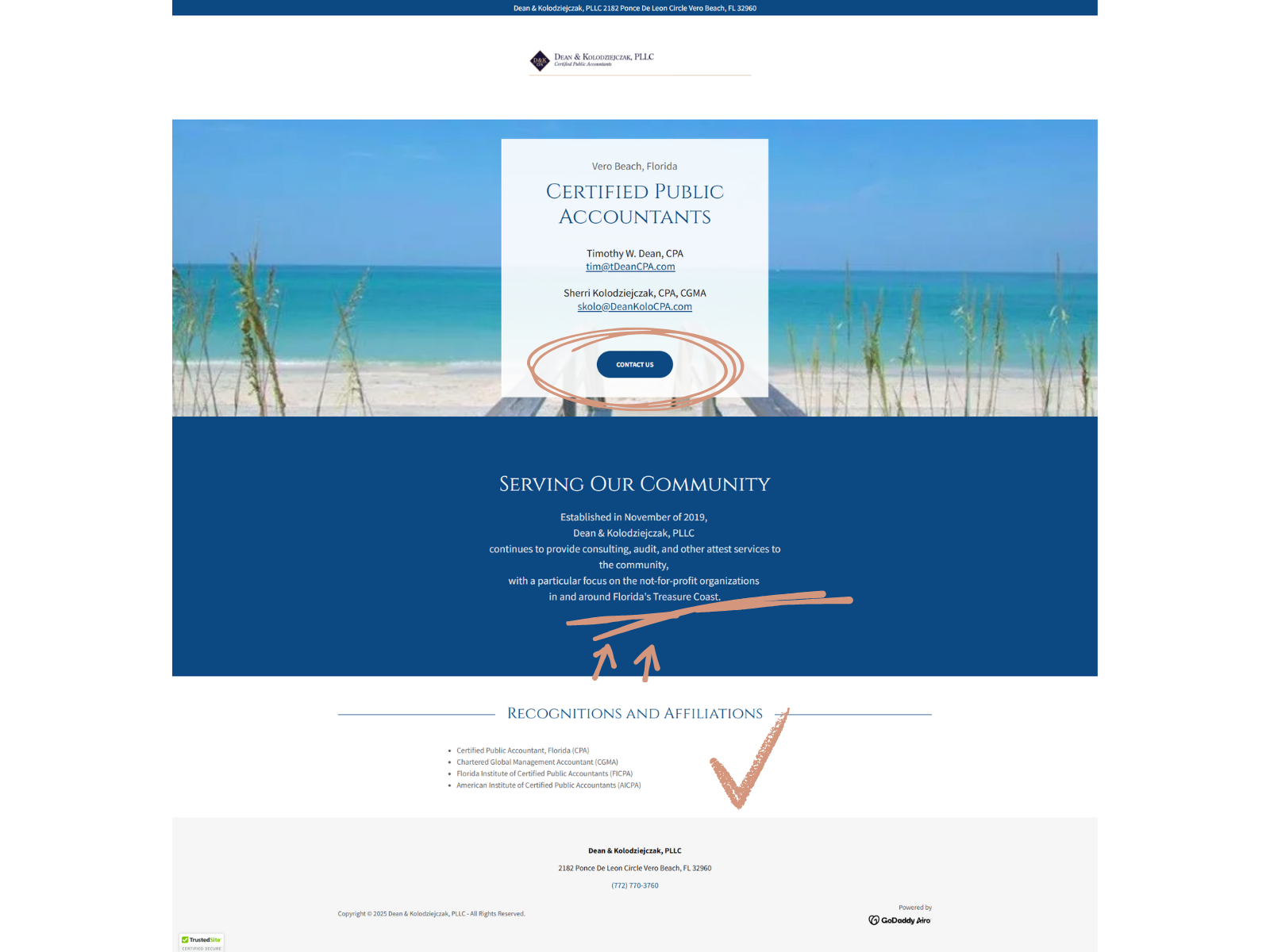 Landing Page with Notes on it
