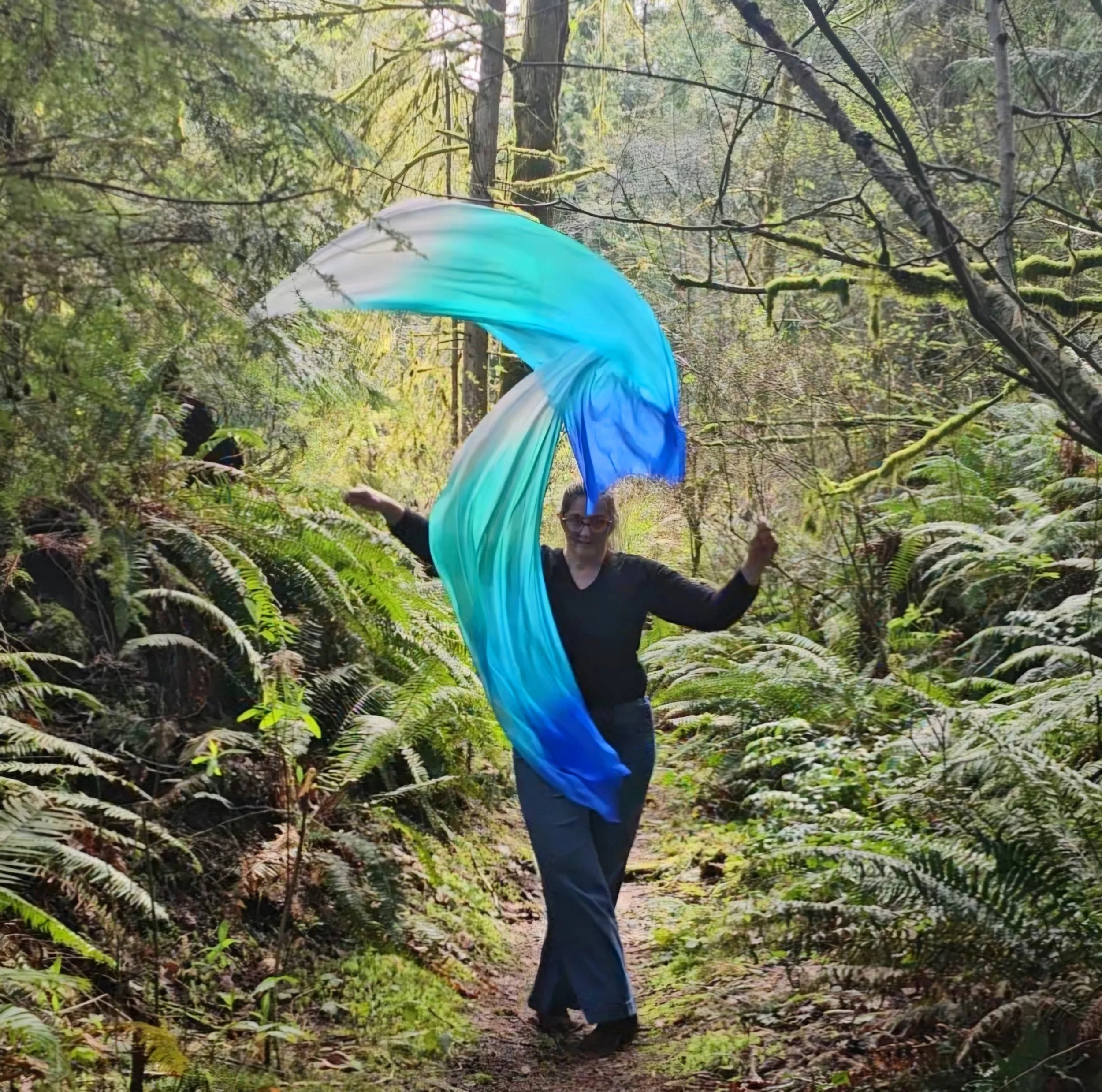 Silk Veil Poi ~ "Sea Coast" Sold Individually