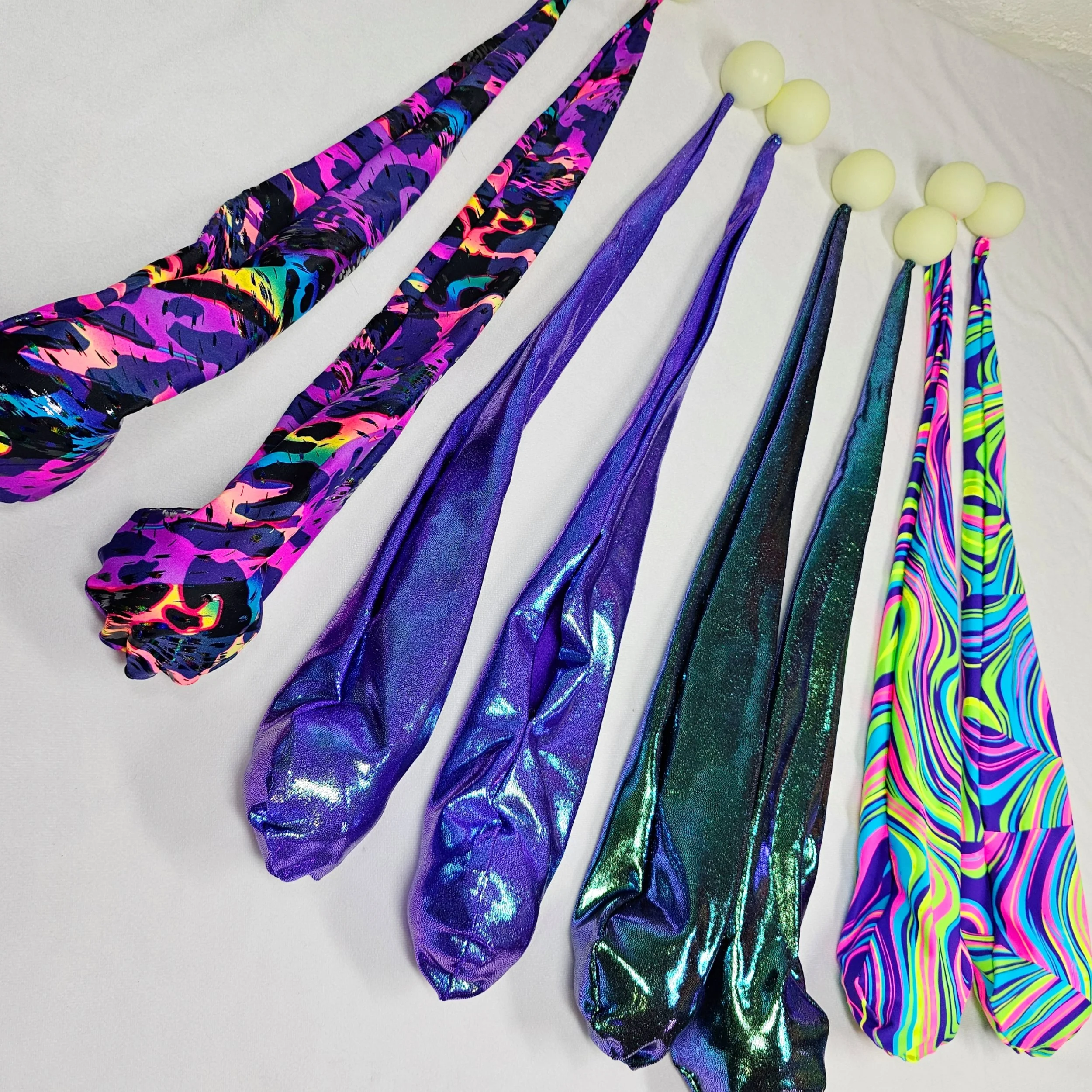 Stretchy Sock poi w/ Glow in the dark Silicone knob handle