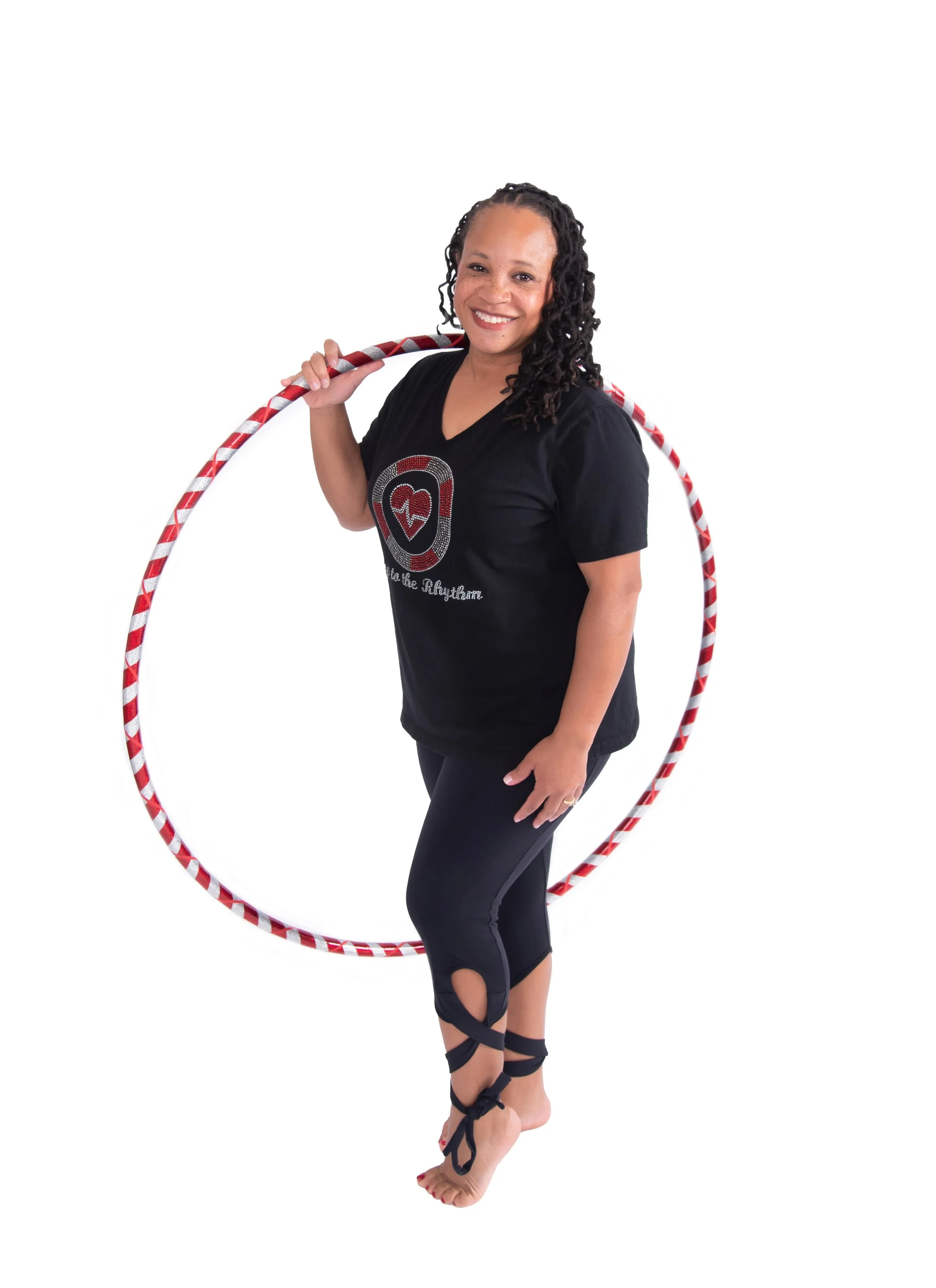 Coach Erica with her fitness hoop