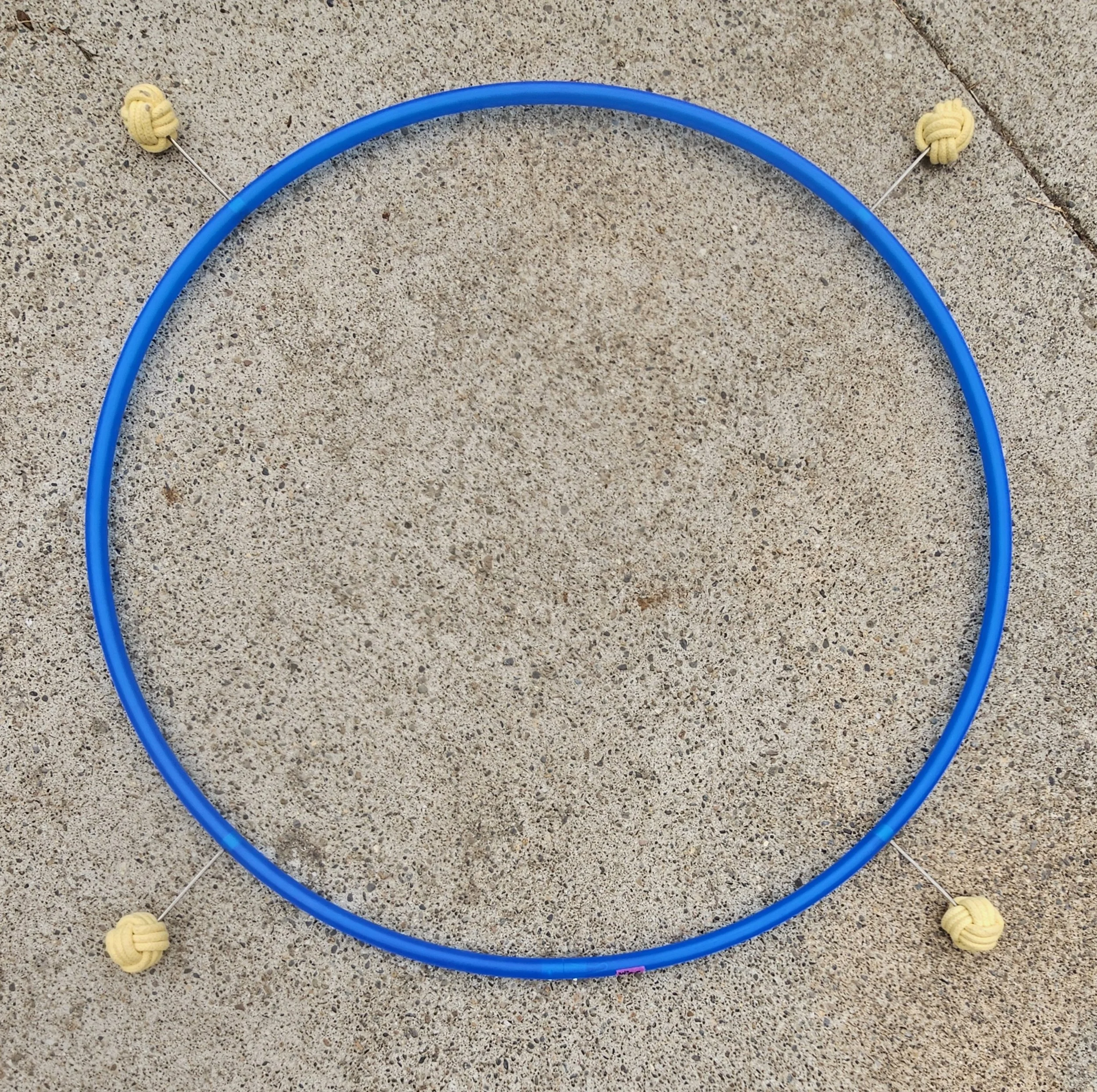 UV Blue Fire Hoop w/4 Fixed wicks 34" 3/4" polypro