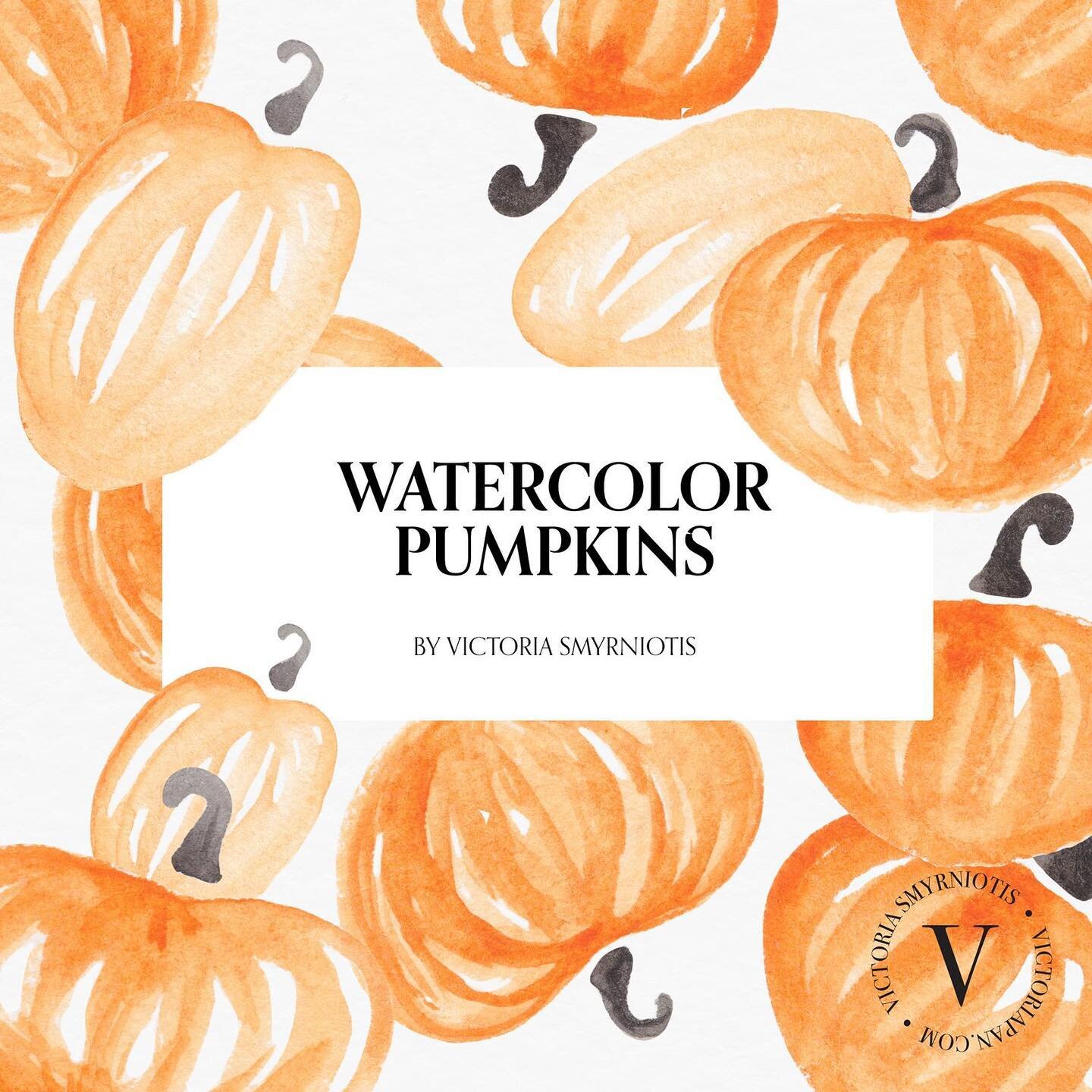Hand painted pumpkin clip art is up on the website 🧡🎃🧡🎃