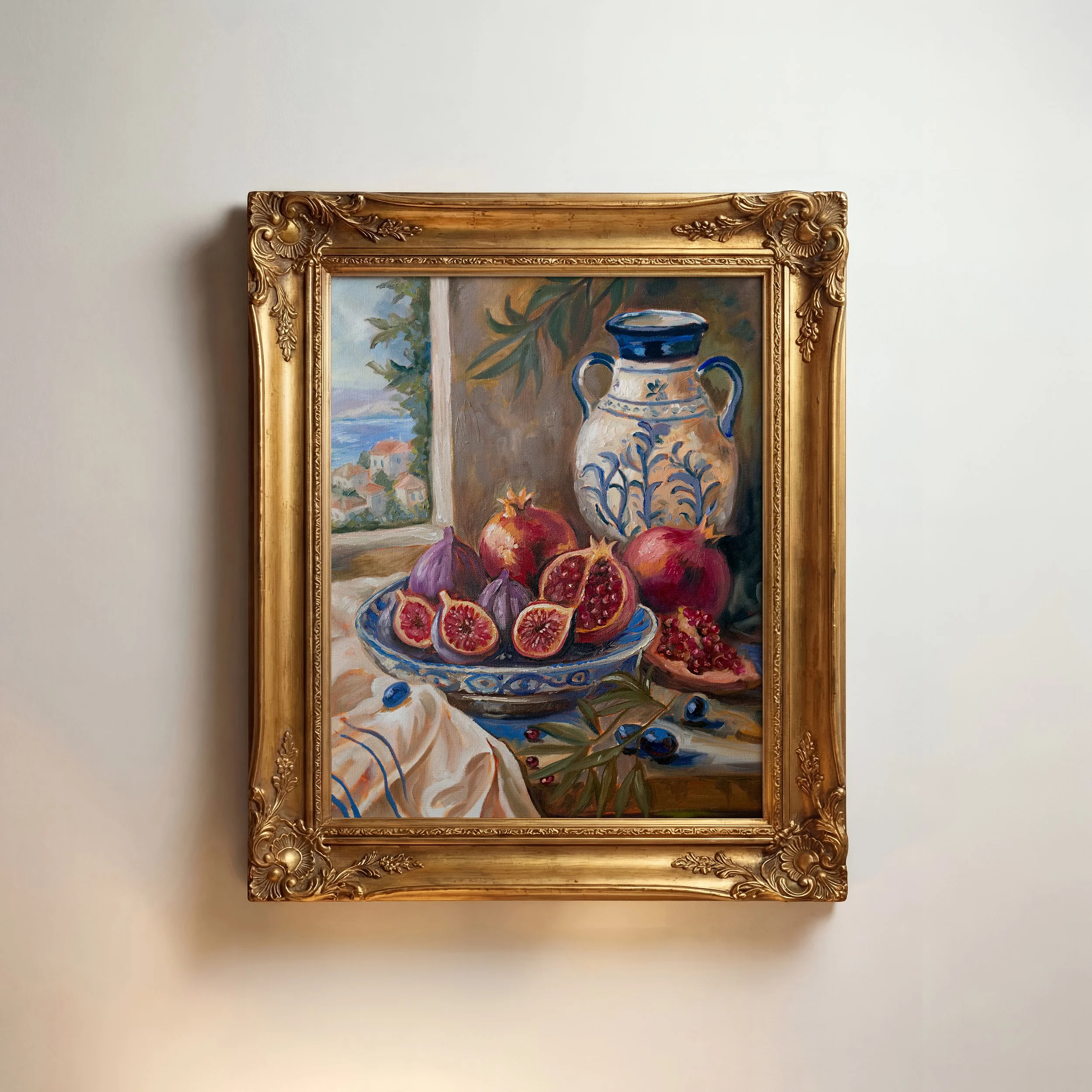 The-Gathered-Table---Greek-Trapezi---Oil-Paiting-by-Victoria-Smyrniotis---framed-3.jpg