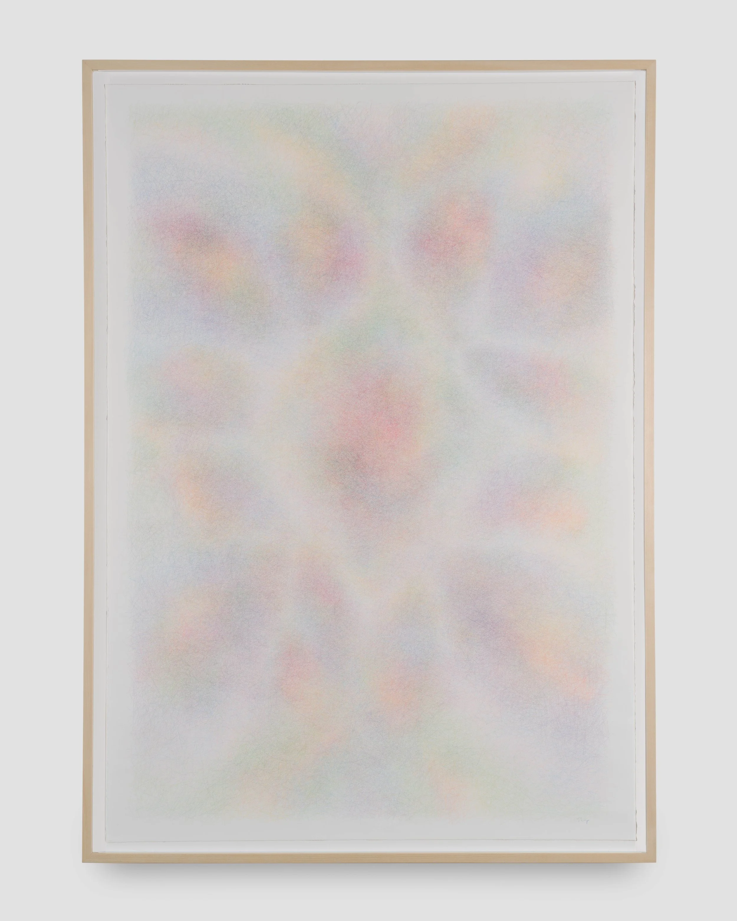 Violet (Iris), 2026, Color pencil on cotton paper, framed, 61 × 42 in