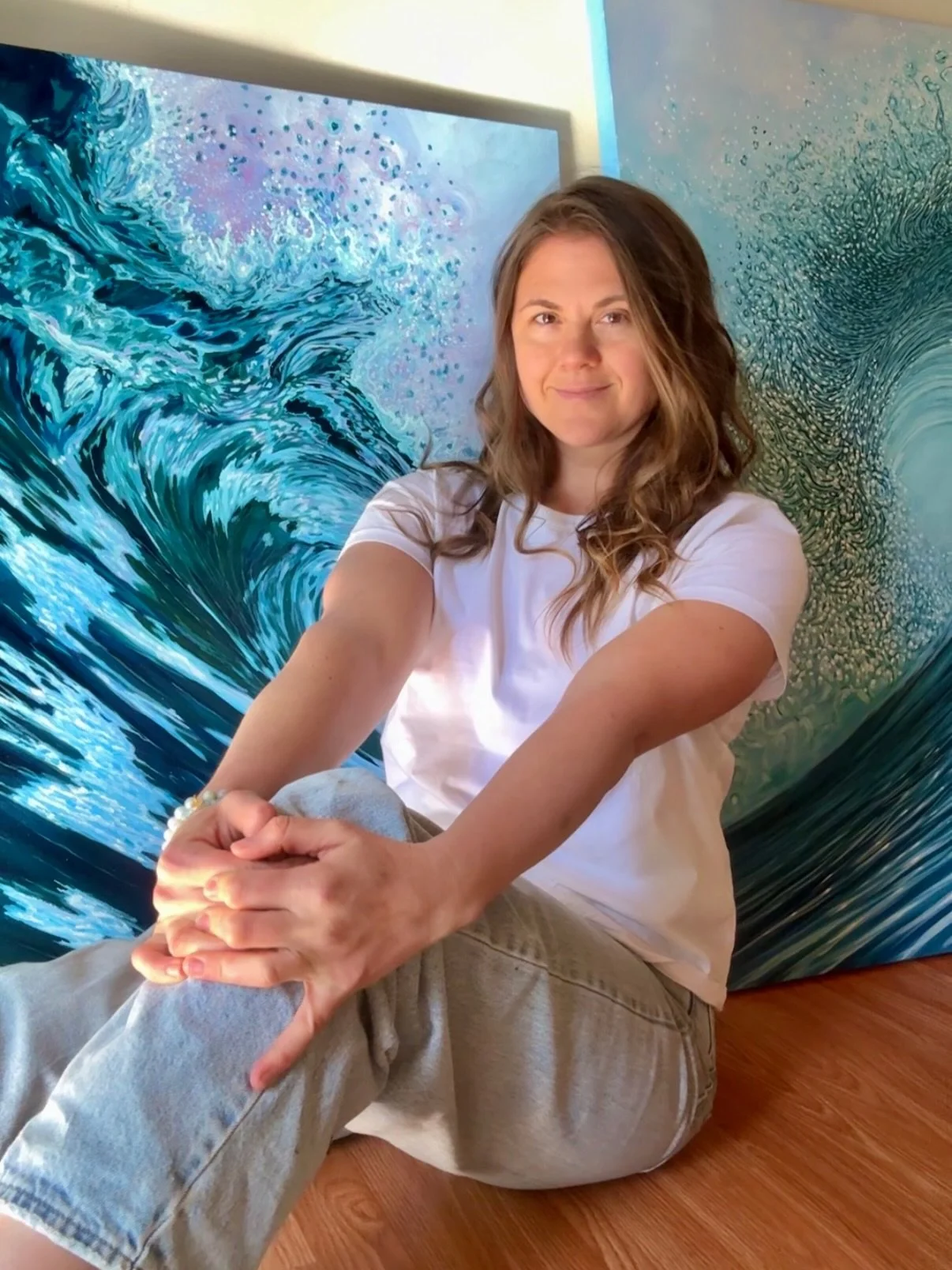 I paint waves&hellip; but I also paint the feeling of being in them, on them, around them&hellip; standing seaside watching them&hellip;

The power, the movement, the constant change, 
everything the ocean has taught me, especially the hard lessons.
