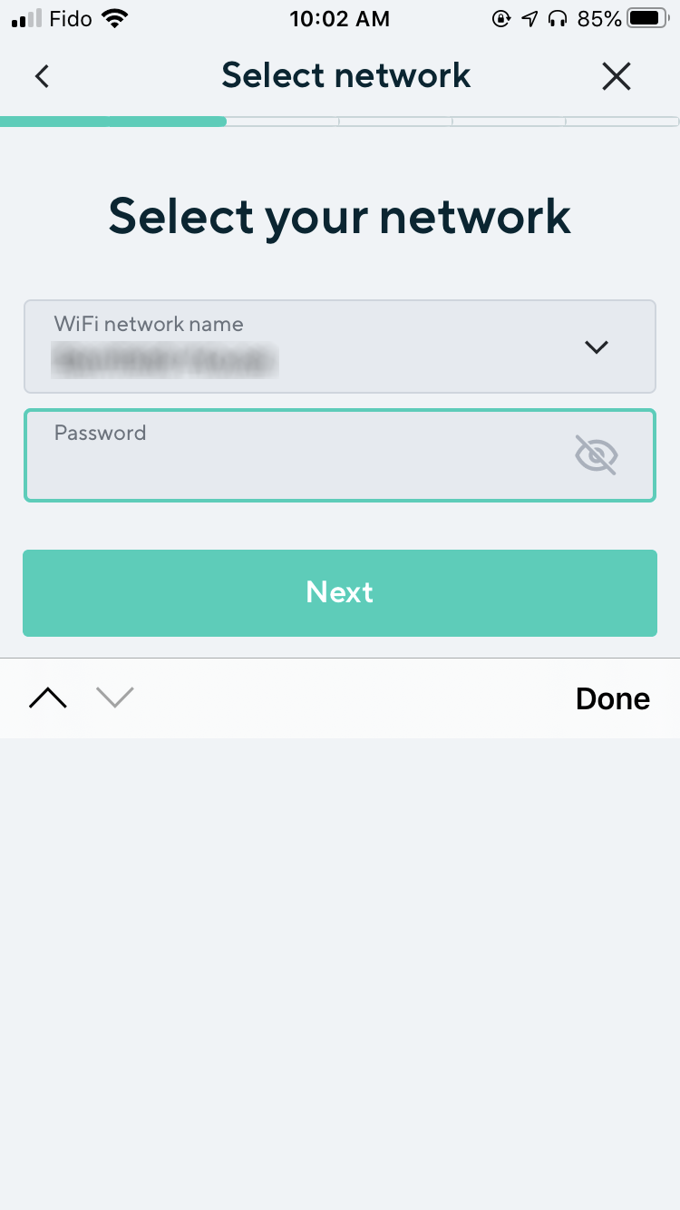 Screenshot of Wyze app requiring internet connection