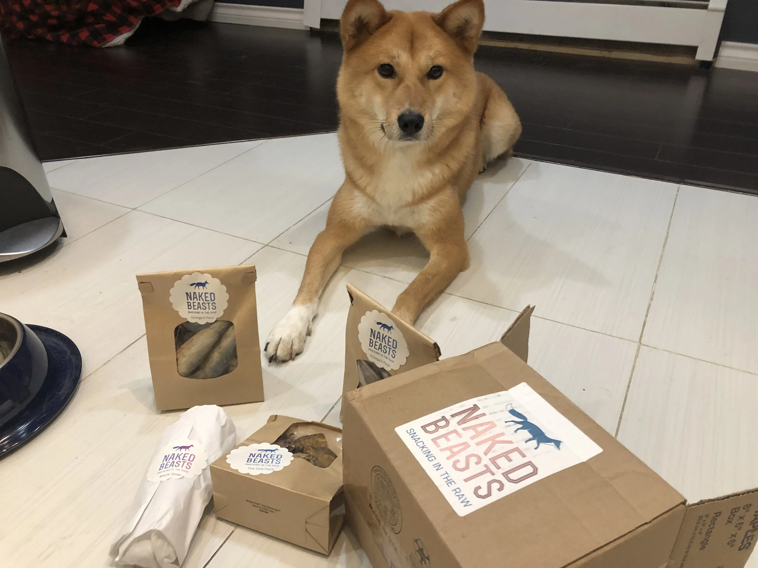 Markus posing with his order of  Naked Beasts  snacks