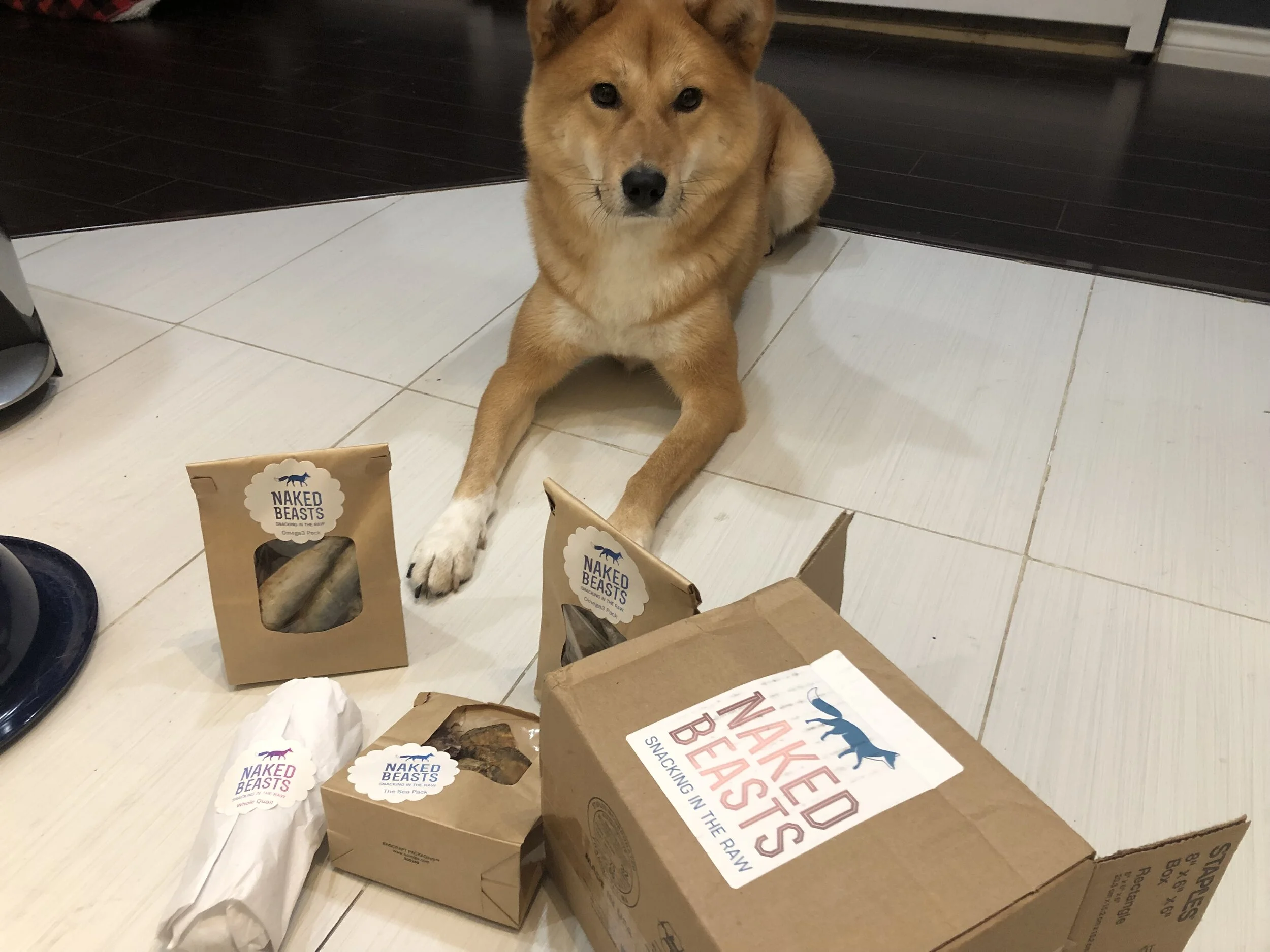 Markus posing with his new Naked Beasts snacks before diving in