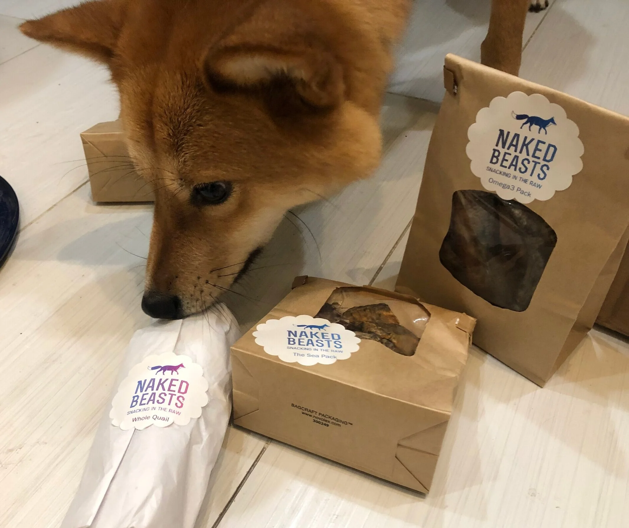 Markus choosing the dehydrated whole quail from  Naked Beasts