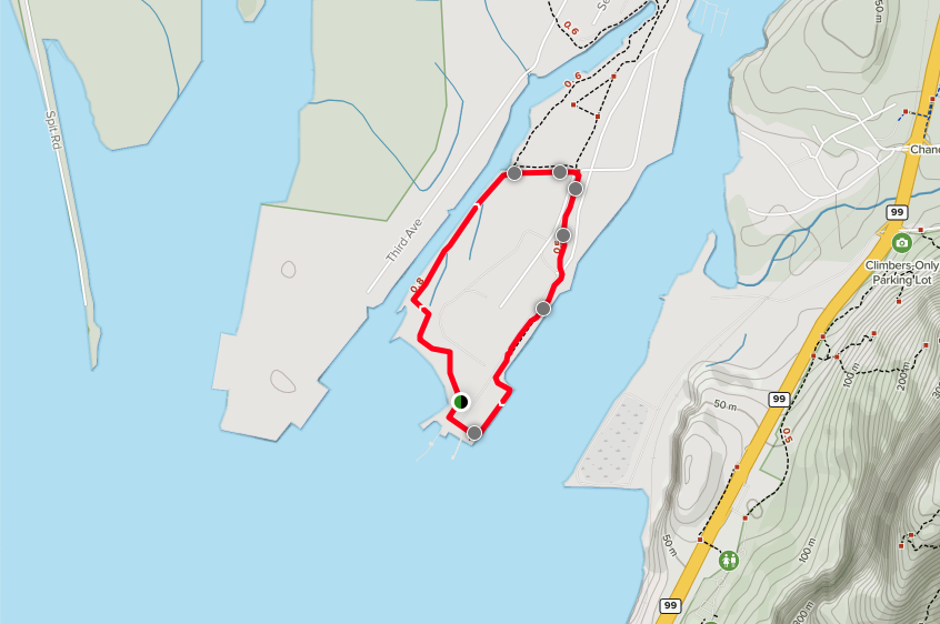 The path around the Oceanfront Loop Trail