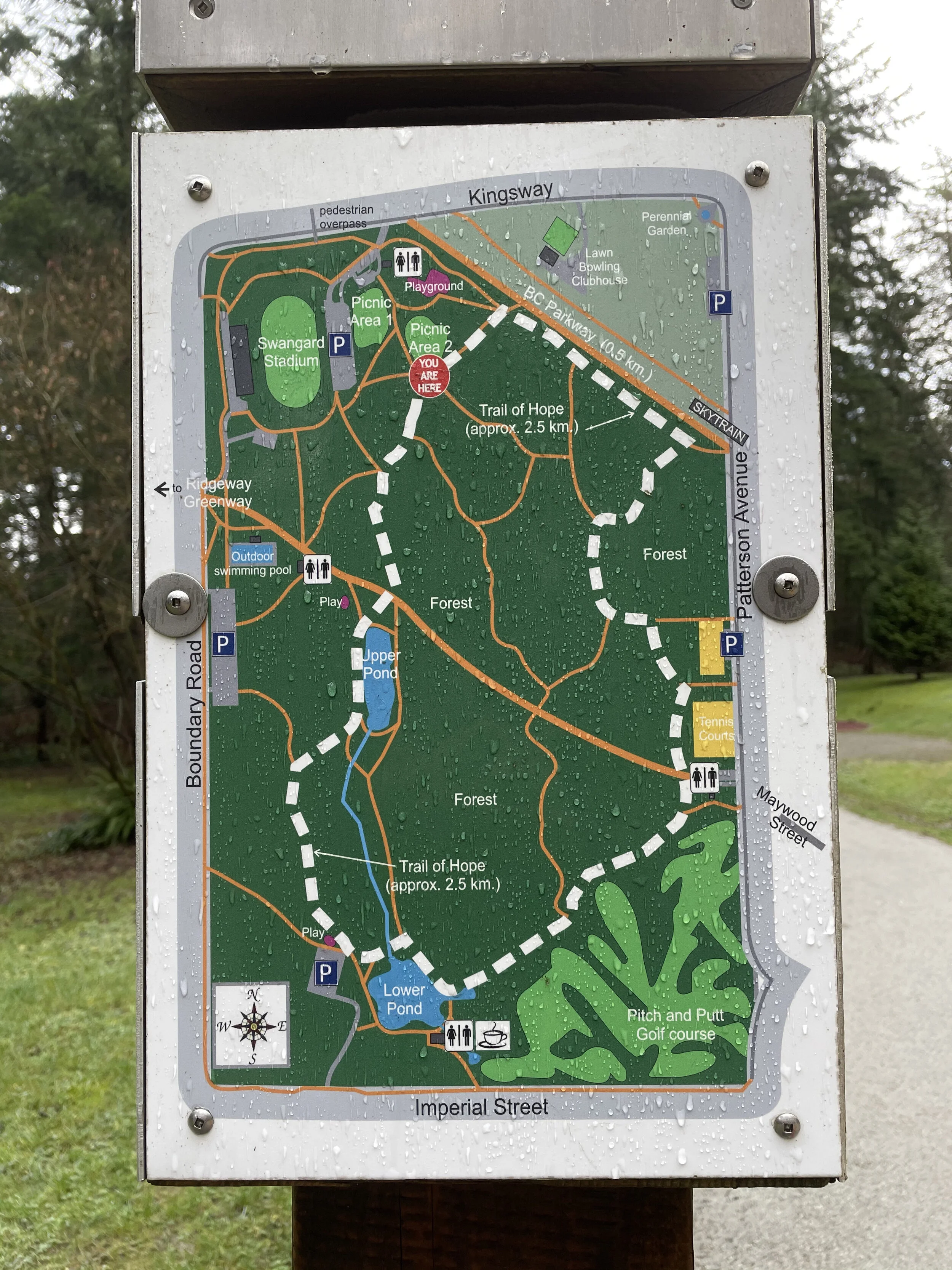 Photo of the maps they have at Central Park in Burnaby