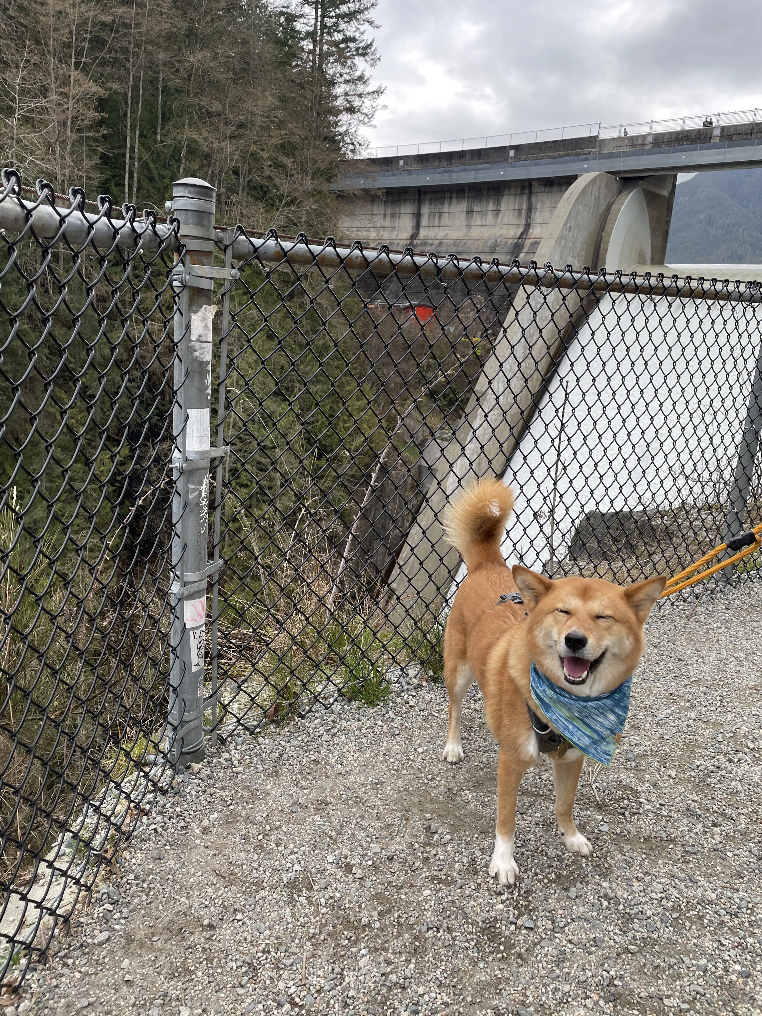 Markus standing off to the side of the Cleveland Dam