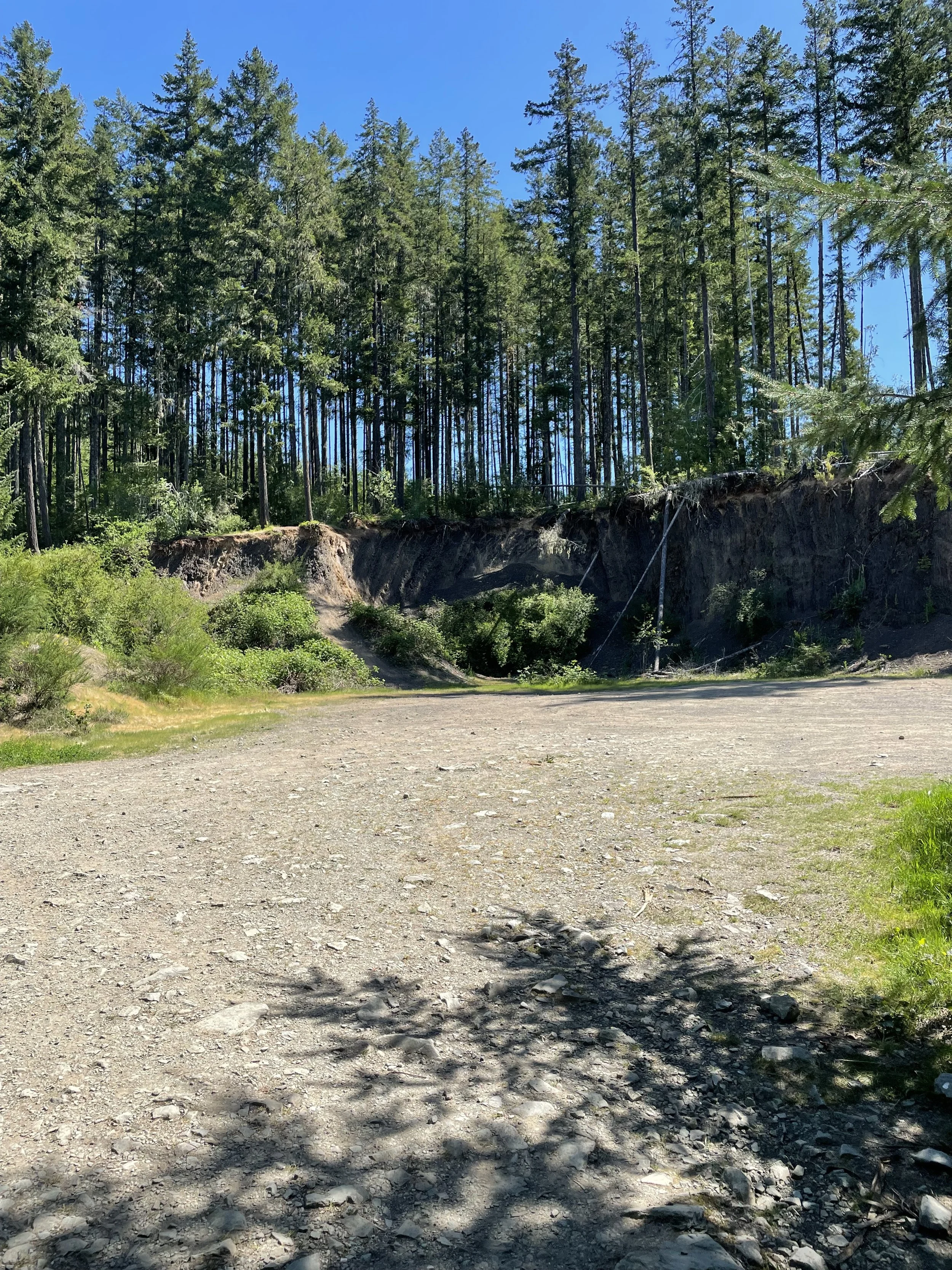 The random parking lot where other cars had been parked previously