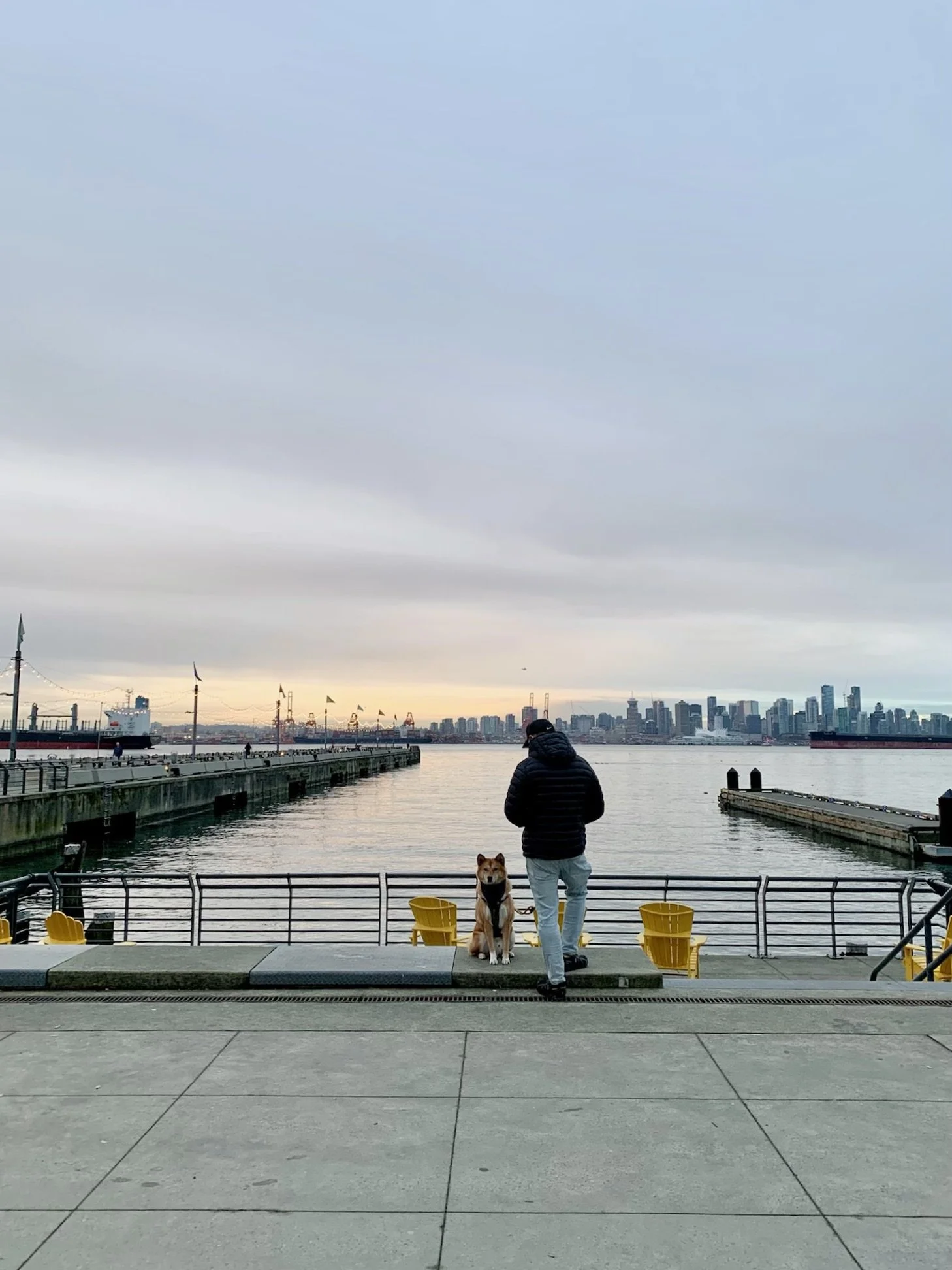 Enjoying the walk and the view in the morning with Markus