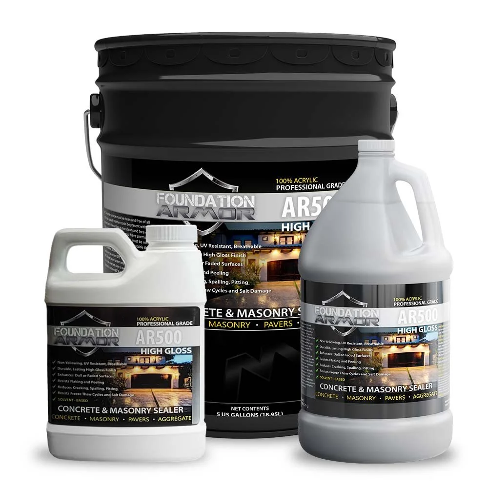 AR500 Solvent-Based High Gloss Wet Look Pure Acrylic Concrete And Paver Sealer