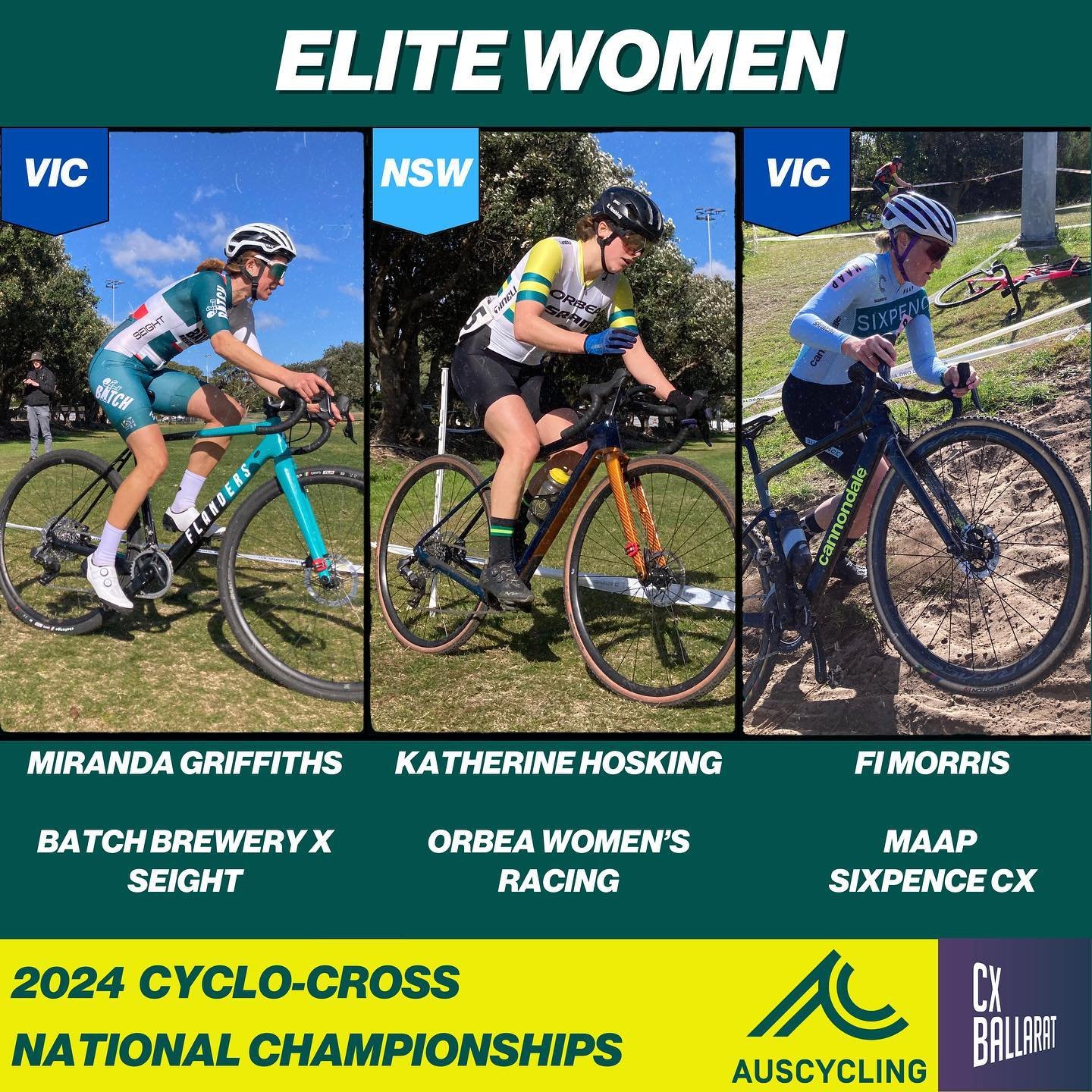 Our Elite Women&rsquo;s preview for the 2024 @auscyclingaus CX National Championships is now live!

Will @katherine.hosking defend her title, or will the like of @__blonde___ or @mirandag_01 take the green and gold jersey for themselves?

Article lin